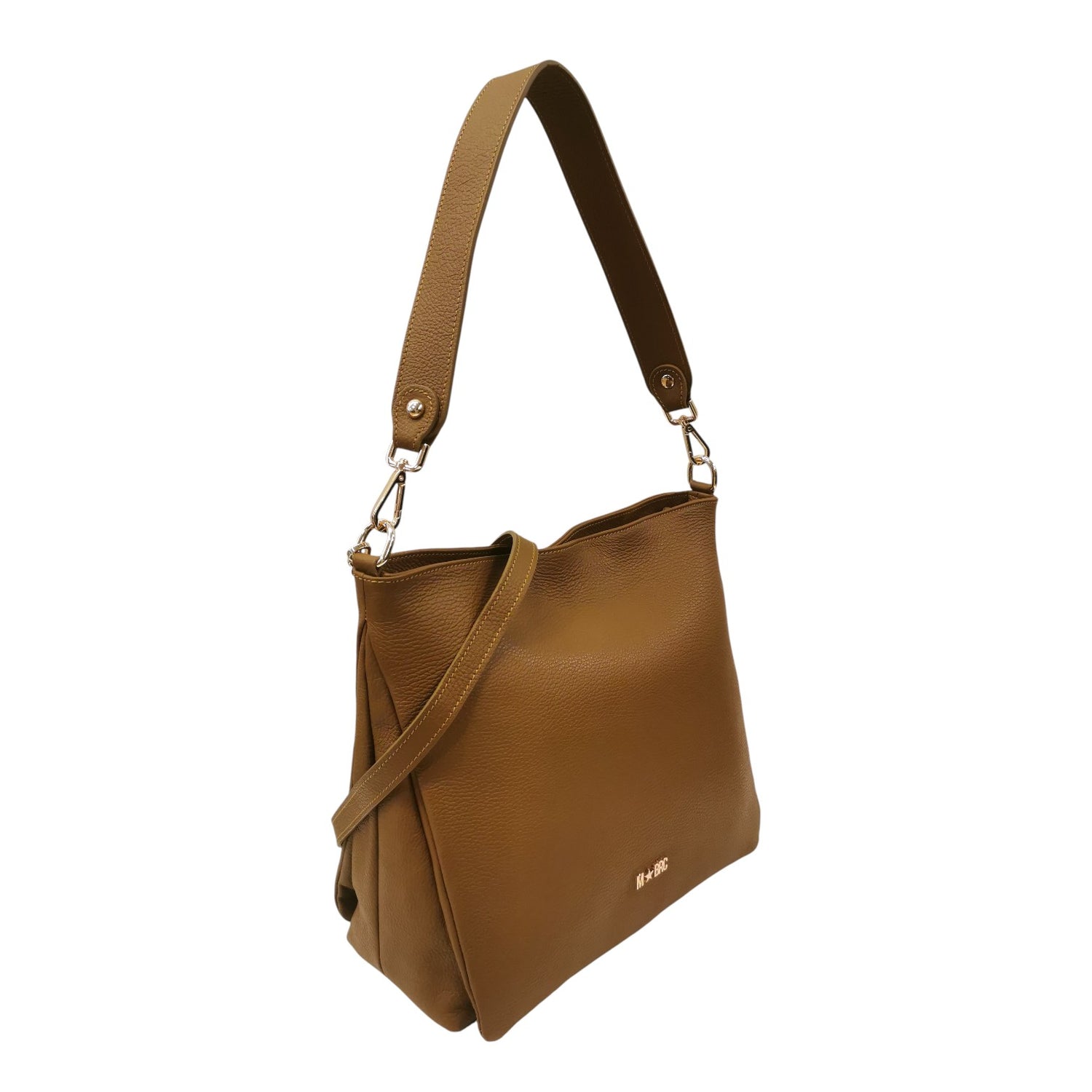 M Brc Borsa a Spalla Donna Linea Piuma in Pelle Senape con Tracolla