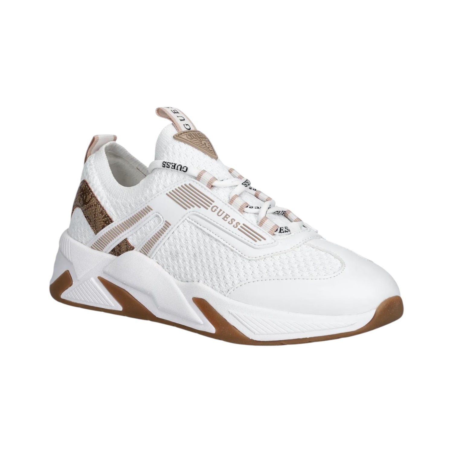 Guess Runner Genga Donna in Tessuto Bianca