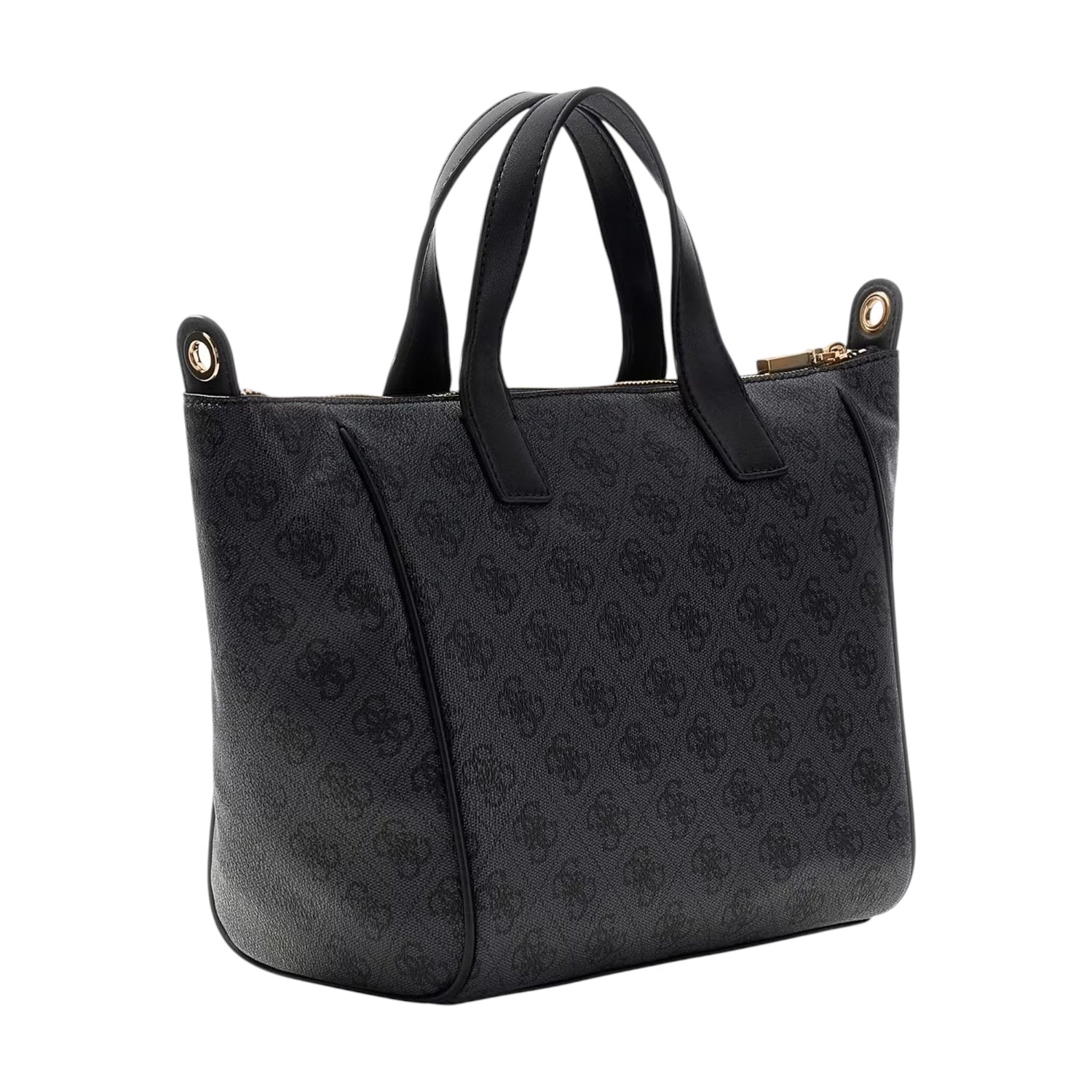 Guess Borsa a Mano Follie Donna in Ecopelle Nero Grigio 4G Logo
