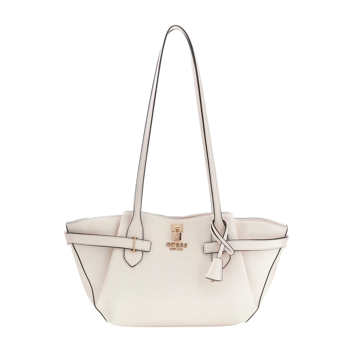 Guess Borsa a Spalla Donna Saffiano Yesba Bianca con Manici Lunghi