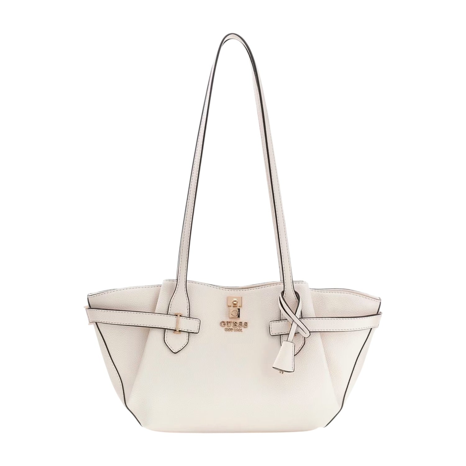 Guess Borsa a Spalla Donna Saffiano Yesba Bianca con Manici Lunghi