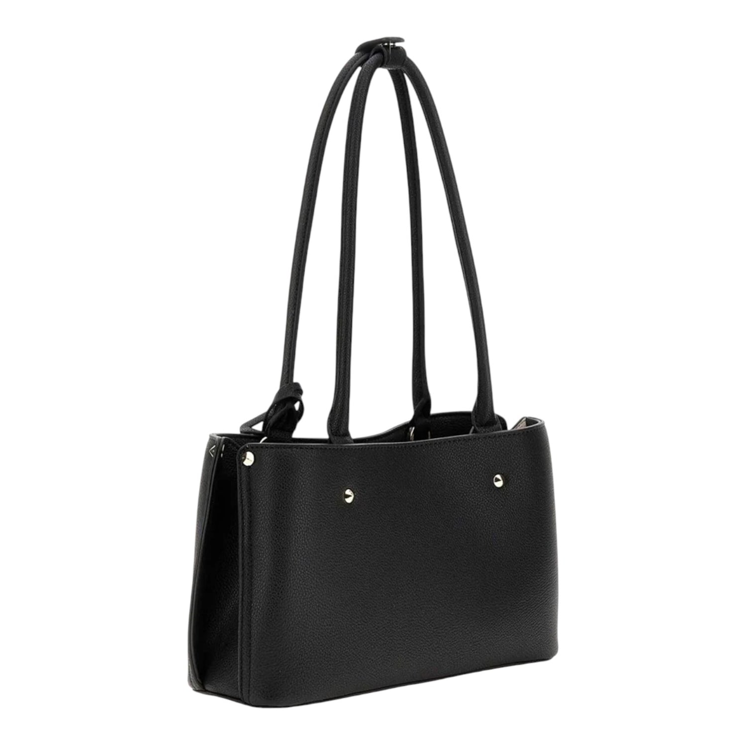 Guess Borsa a Spalla Meridian in Ecopelle Nera con Manici Lunghi