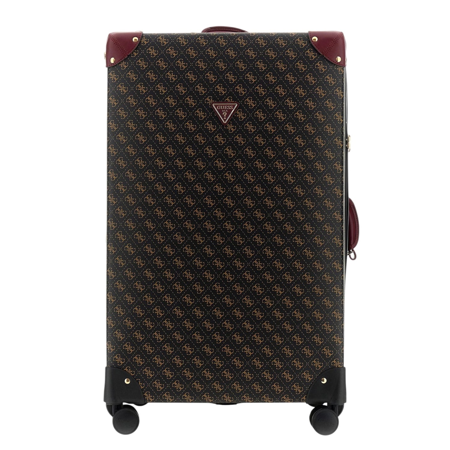 Guess Trolley Grande in Abs Marrone e Bordeaux con Stampa 4G Logo