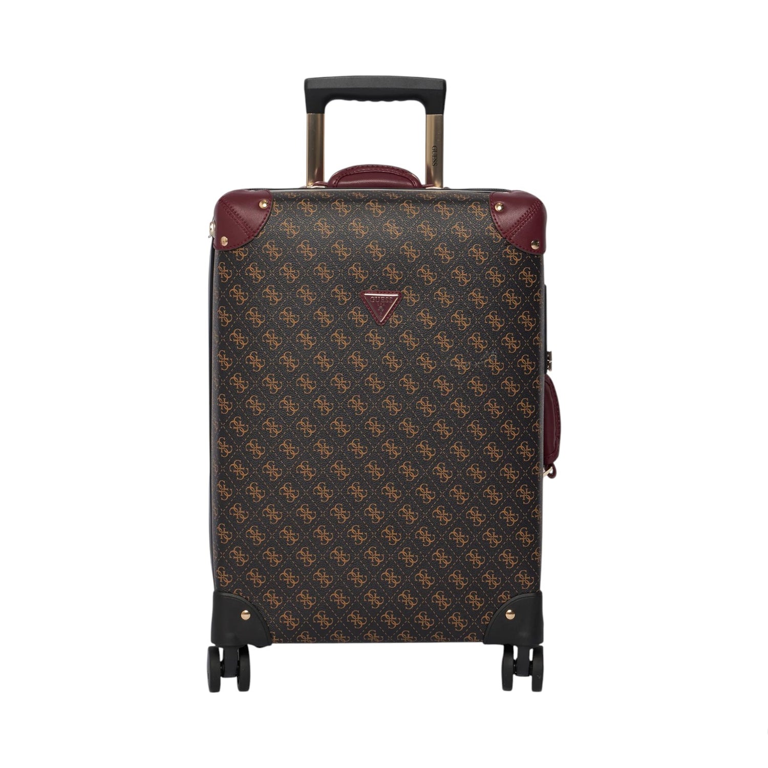 Guess Trolley Piccolo in Abs Marrone e Bordeaux con Stampa 4G Logo