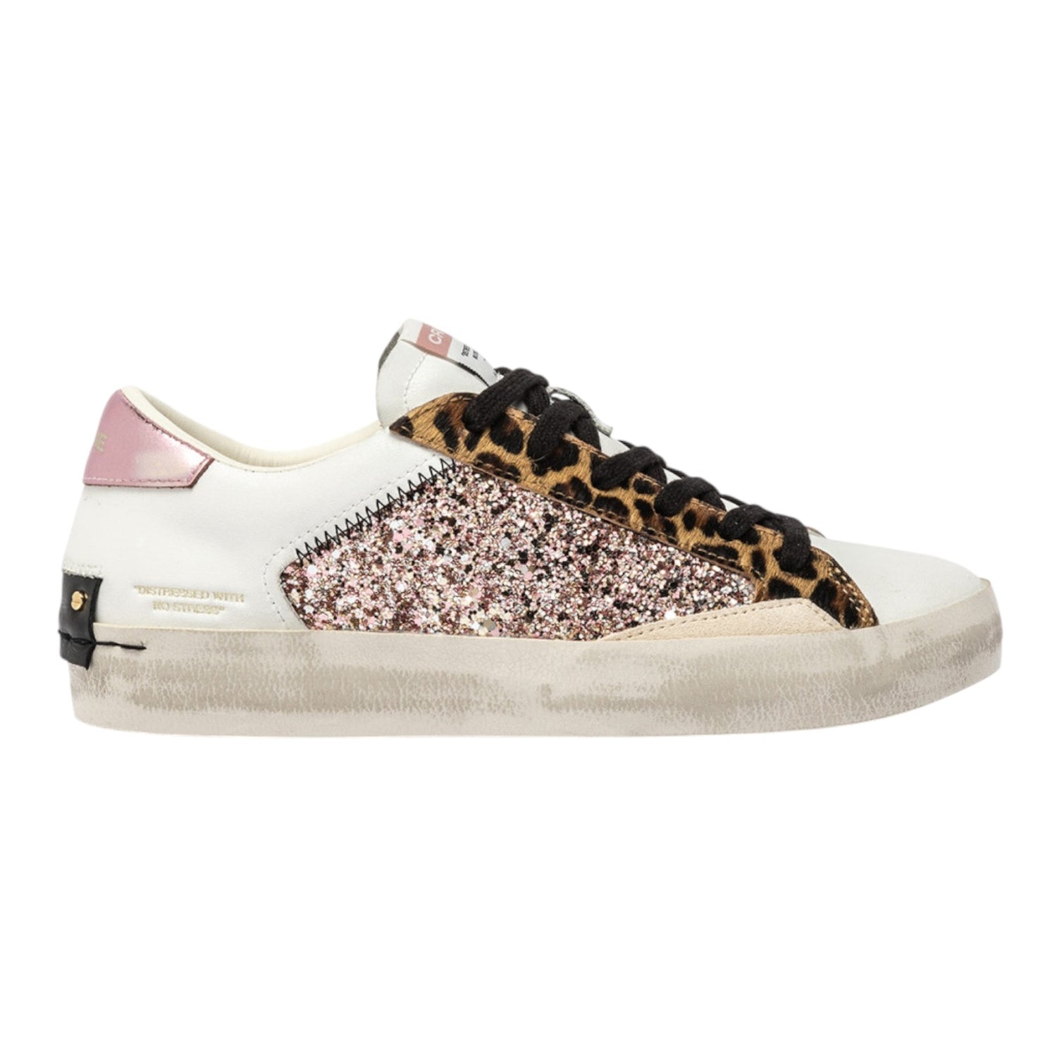 Crime London Sneakers Donna Rosa Leopardato Distressed Wild Safari