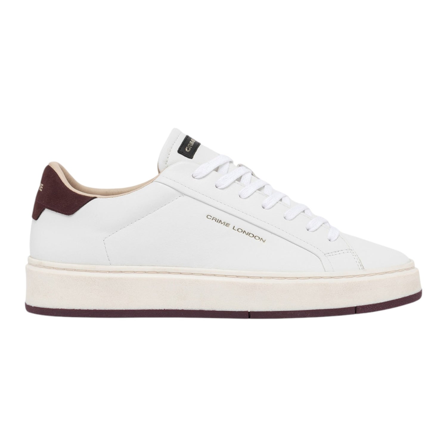 Crime London Sneakers Uomo Bianca Destiny Burgundy Red