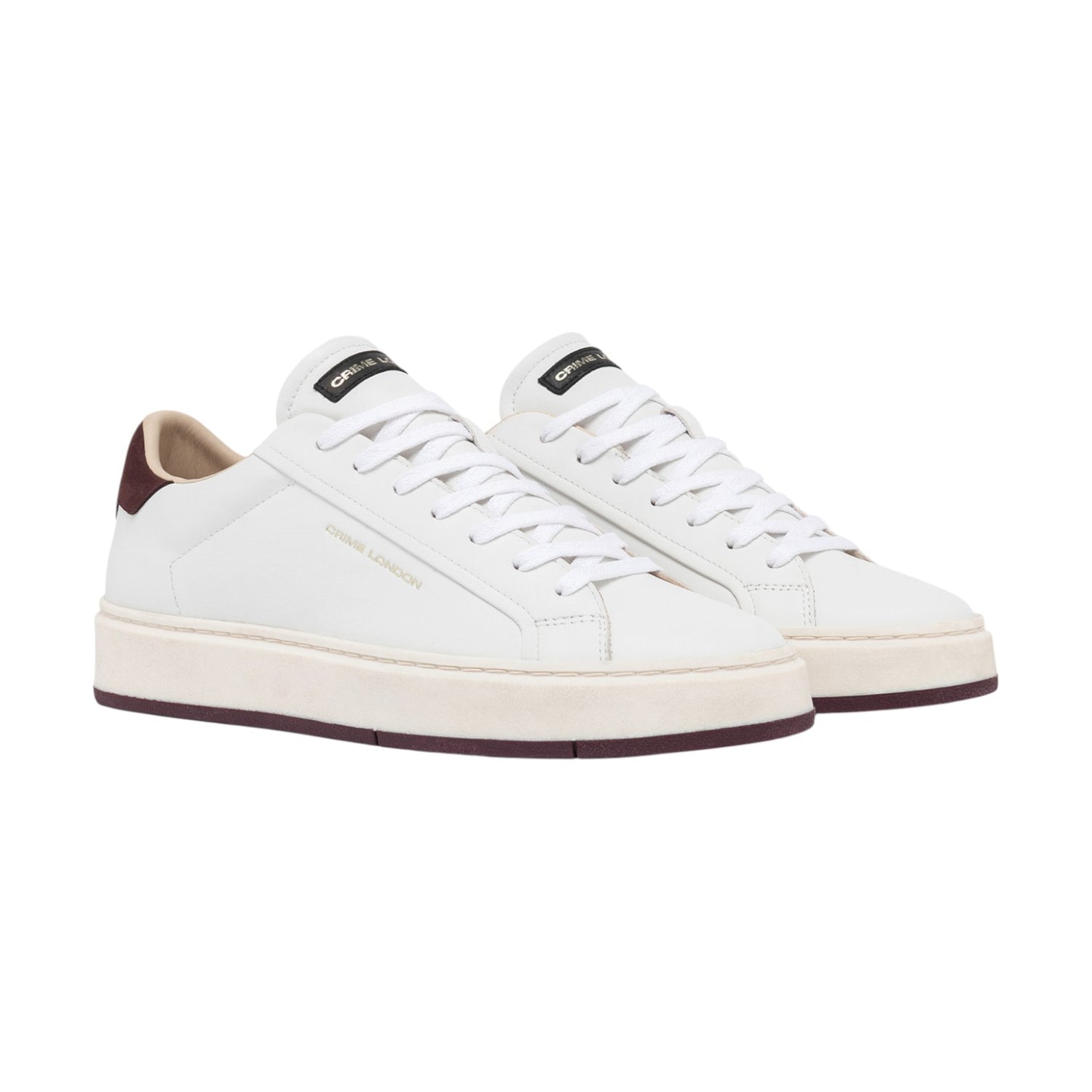 Crime London Sneakers Uomo Bianca Destiny Burgundy Red