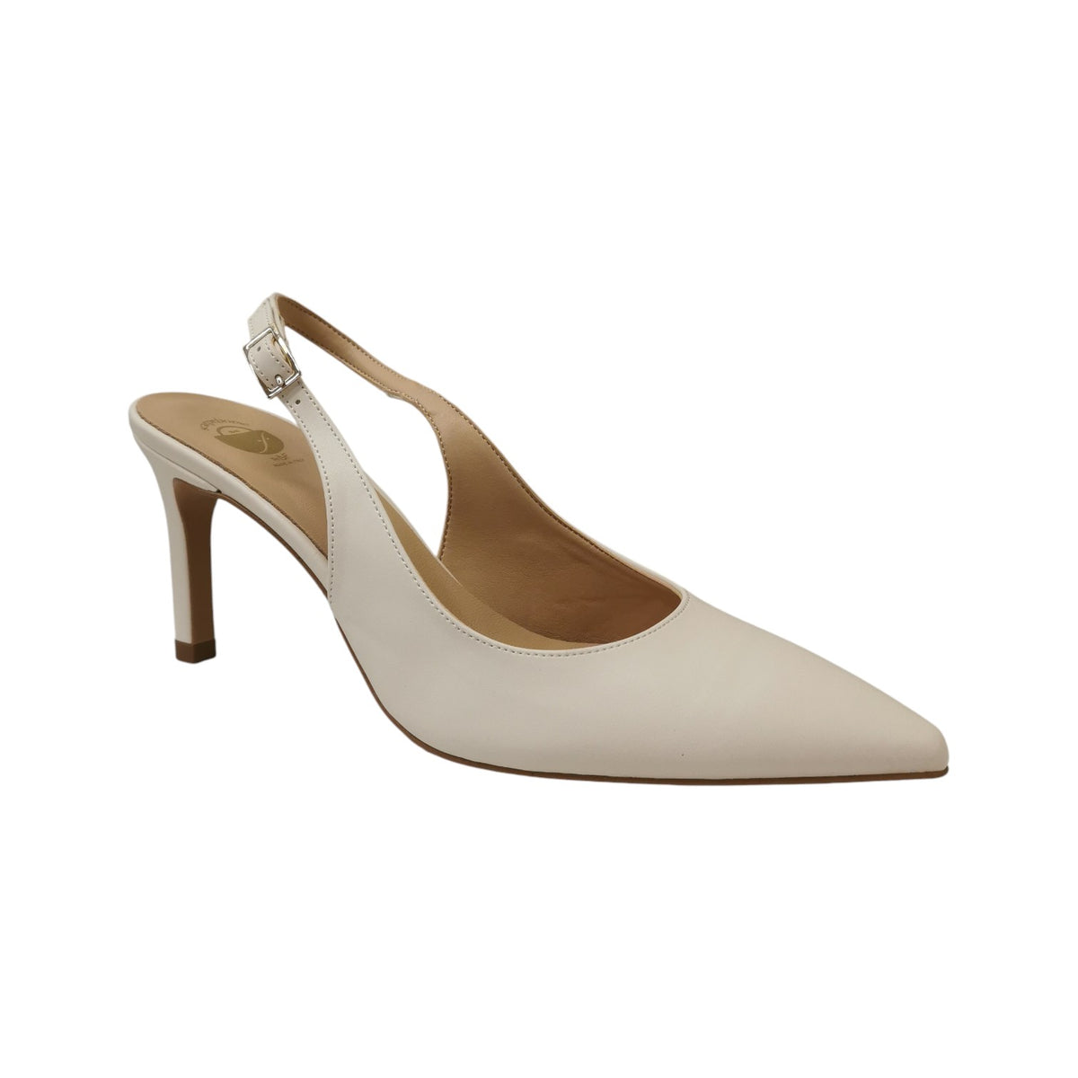 Scarpeborseonline Chanelle Donna in Ecopelle Burro con Tacco a Stiletto Alto 85mm