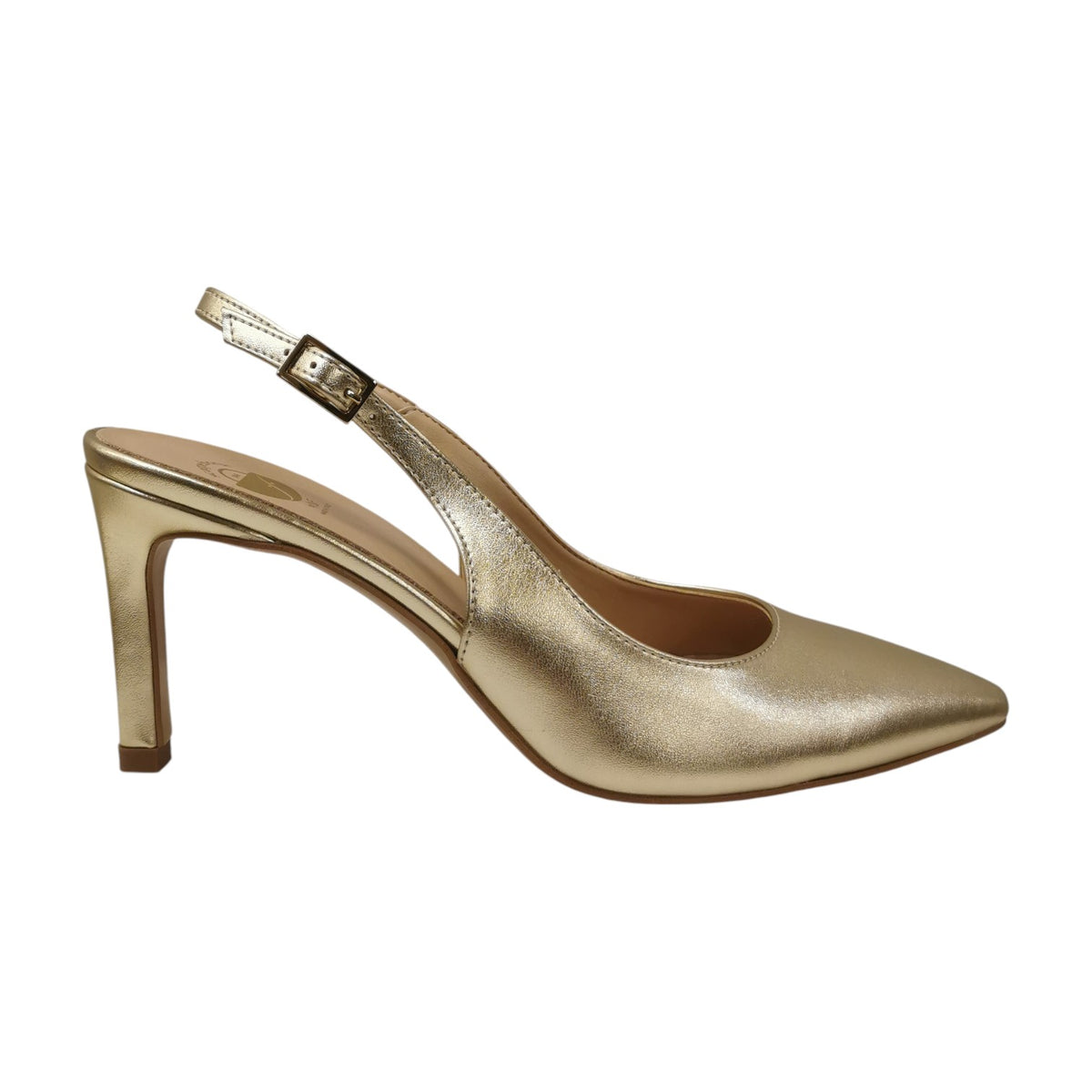 Scarpeborseonline Chanelle Donna in Ecopelle Laminata Platino con Tacco a Stiletto Alto 85mm