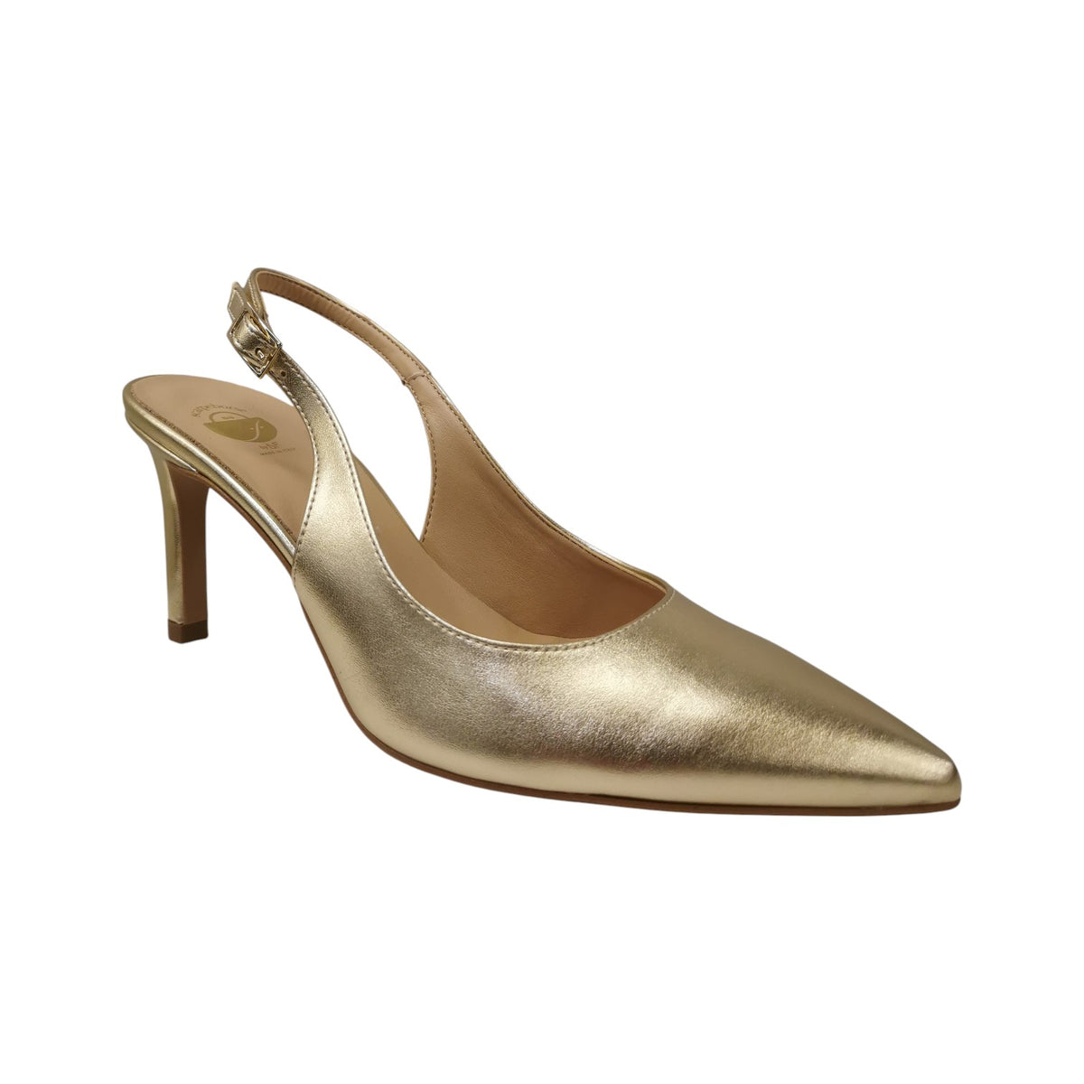 Scarpeborseonline Chanelle Donna in Ecopelle Laminata Platino con Tacco a Stiletto Alto 85mm