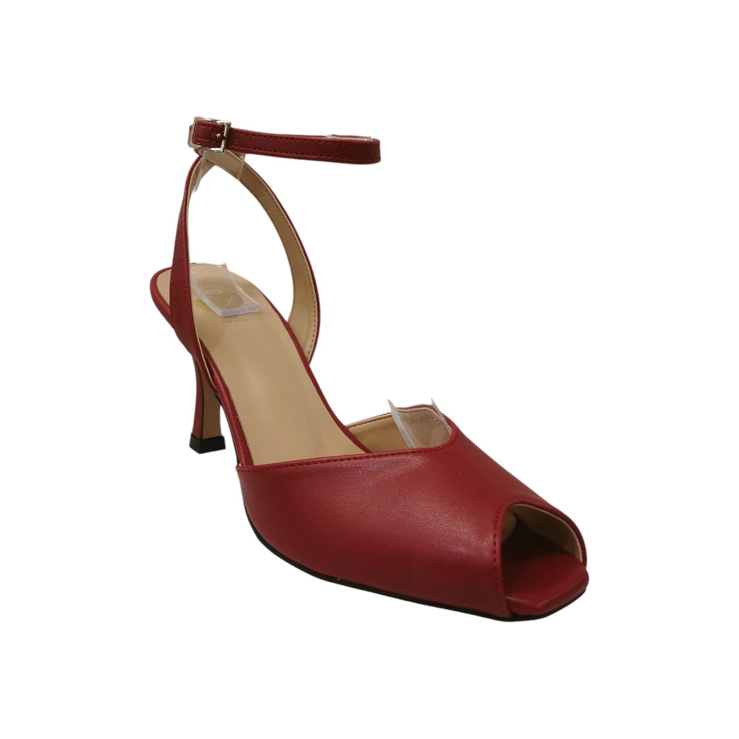Scarpeborseonline Sandalo Donna in Ecopelle Rossa con Cinturino e Tacco Alto 85mm