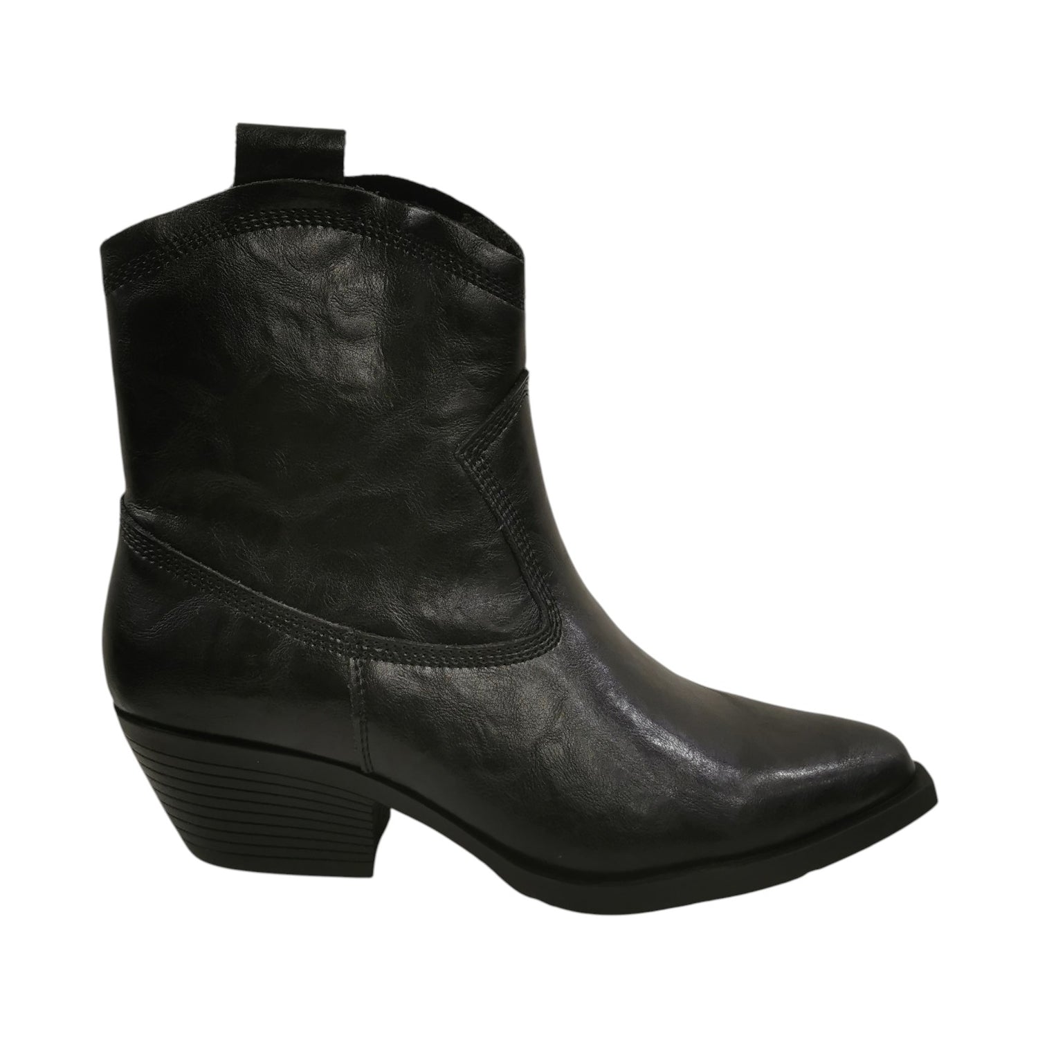 Ikaros Camperos Basso Donna in Pelle Nera con Tacco Largo Alto 50mm