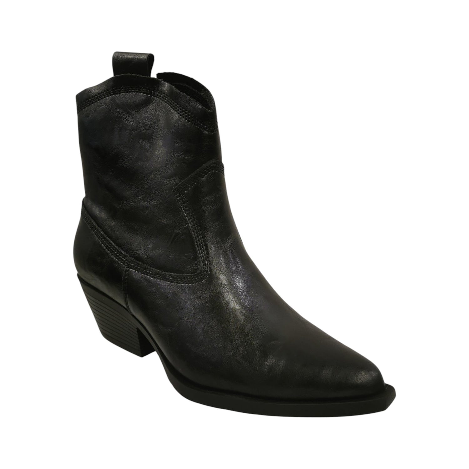 Ikaros Camperos Basso Donna in Pelle Nera con Tacco Largo Alto 50mm