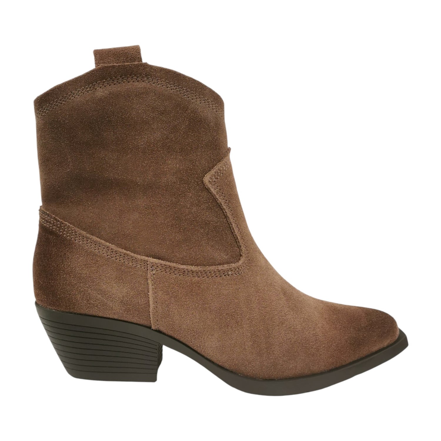 Ikaros Camperos Basso Donna in Camoscio Tortora con Tacco Largo Alto 50mm