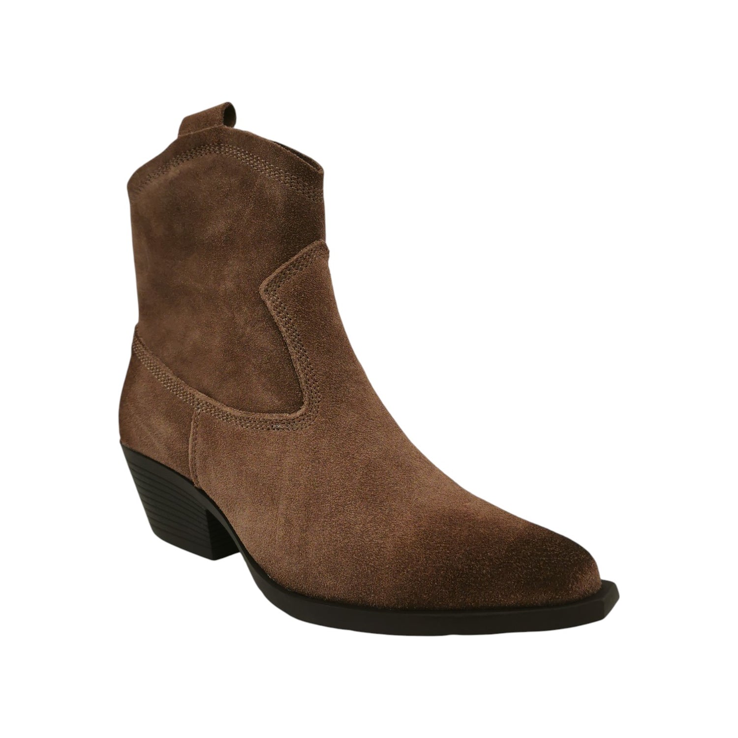 Ikaros Camperos Basso Donna in Camoscio Tortora con Tacco Largo Alto 50mm