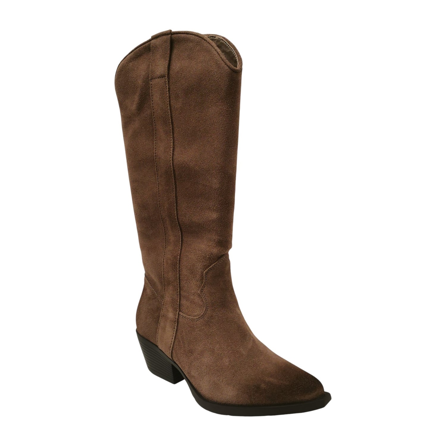 Ikaros Camperos a Punta Donna in Camoscio Tortora con Tacco Largo 50mm