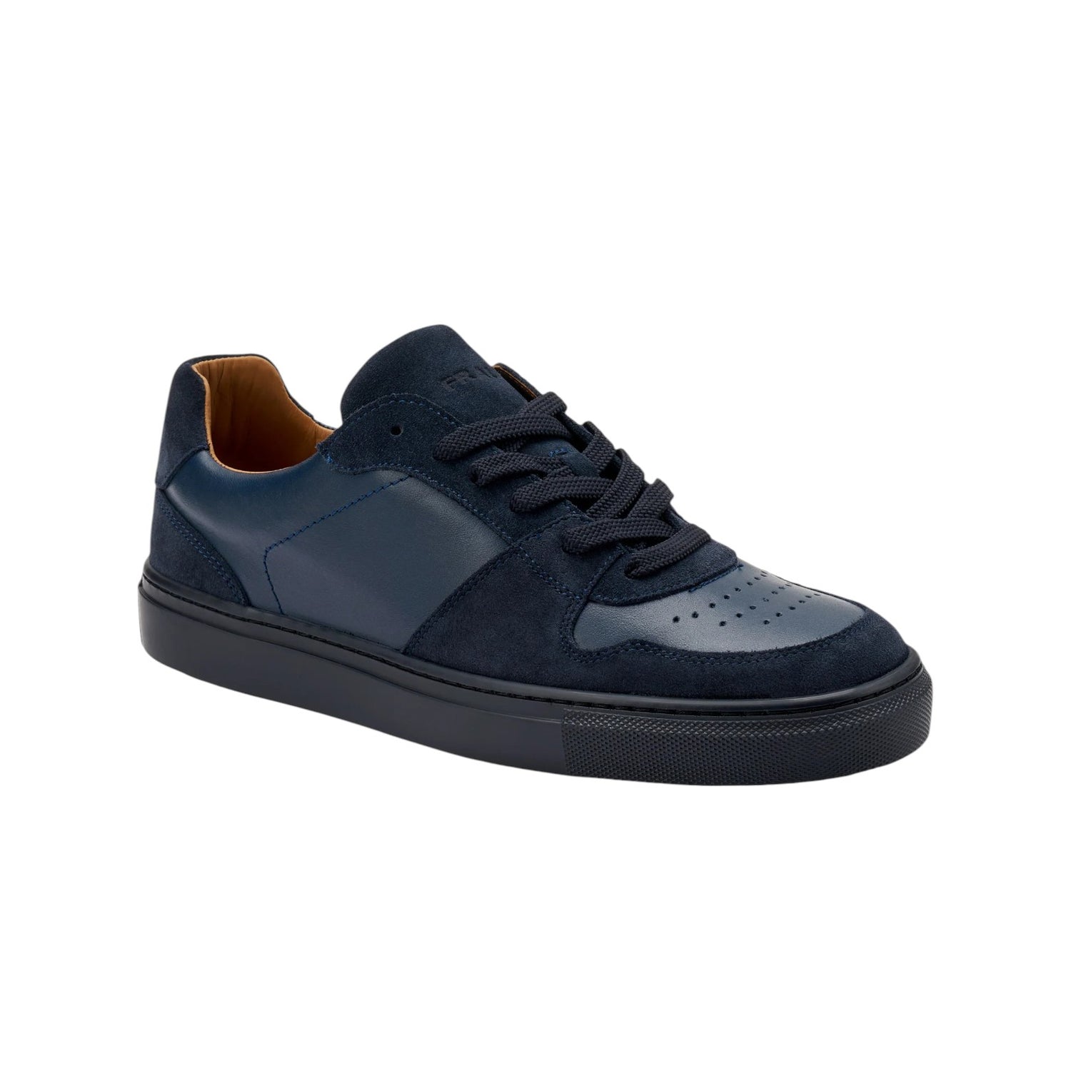 Frau Sneakers Uomo in Pelle Blu con Inserti in Camoscio