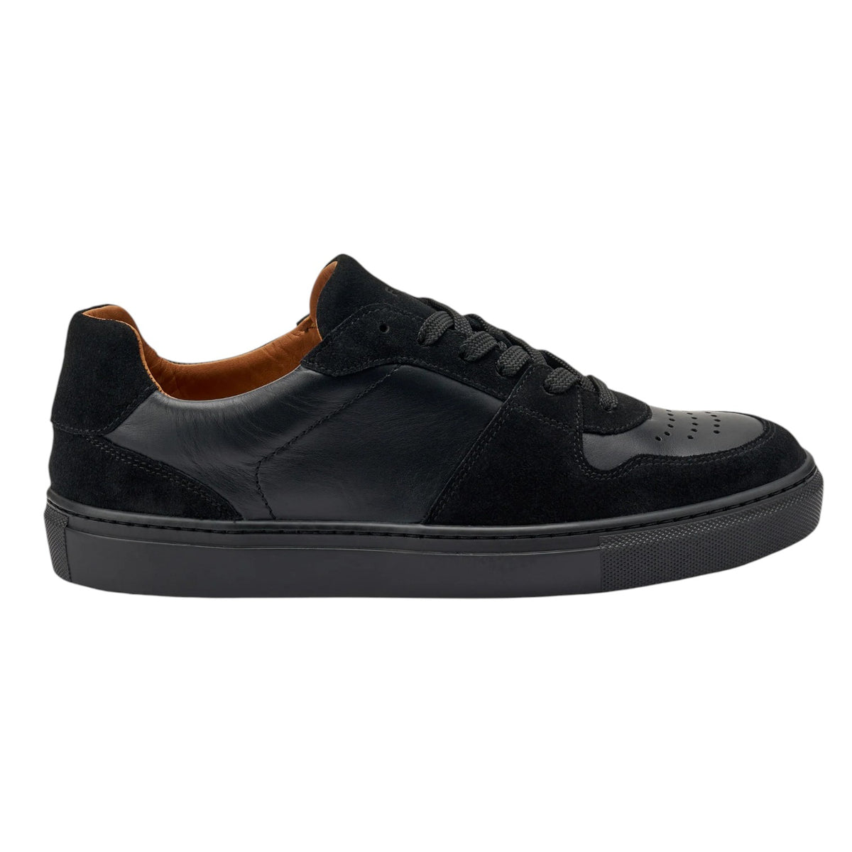 Frau Sneakers Uomo in Pelle Nera con Inserti in Camoscio