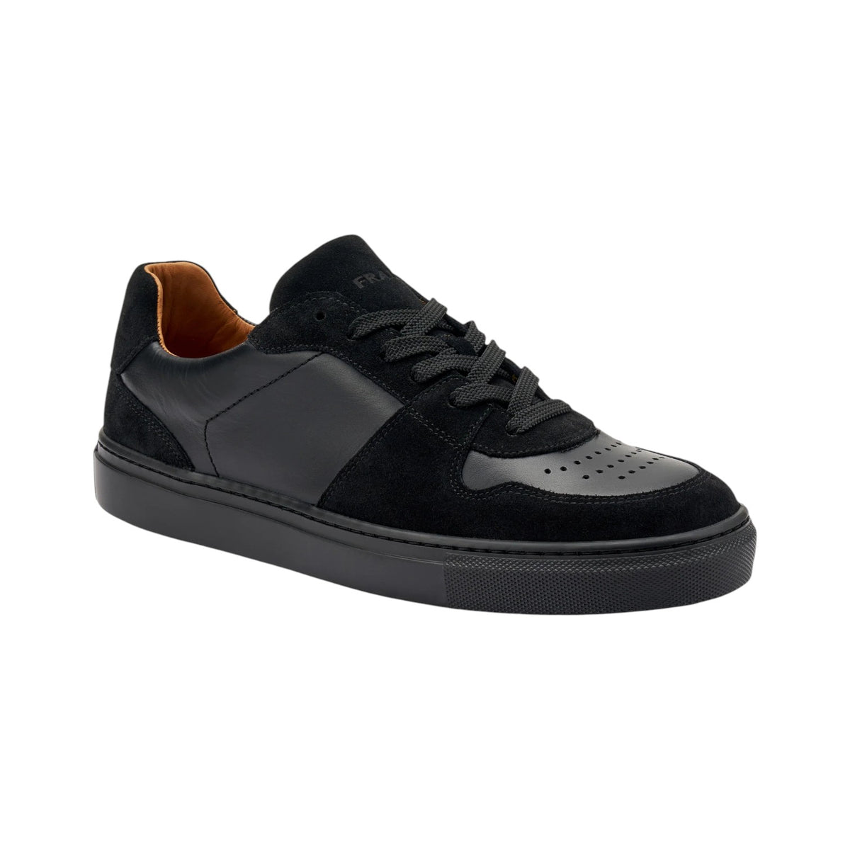 Frau Sneakers Uomo in Pelle Nera con Inserti in Camoscio