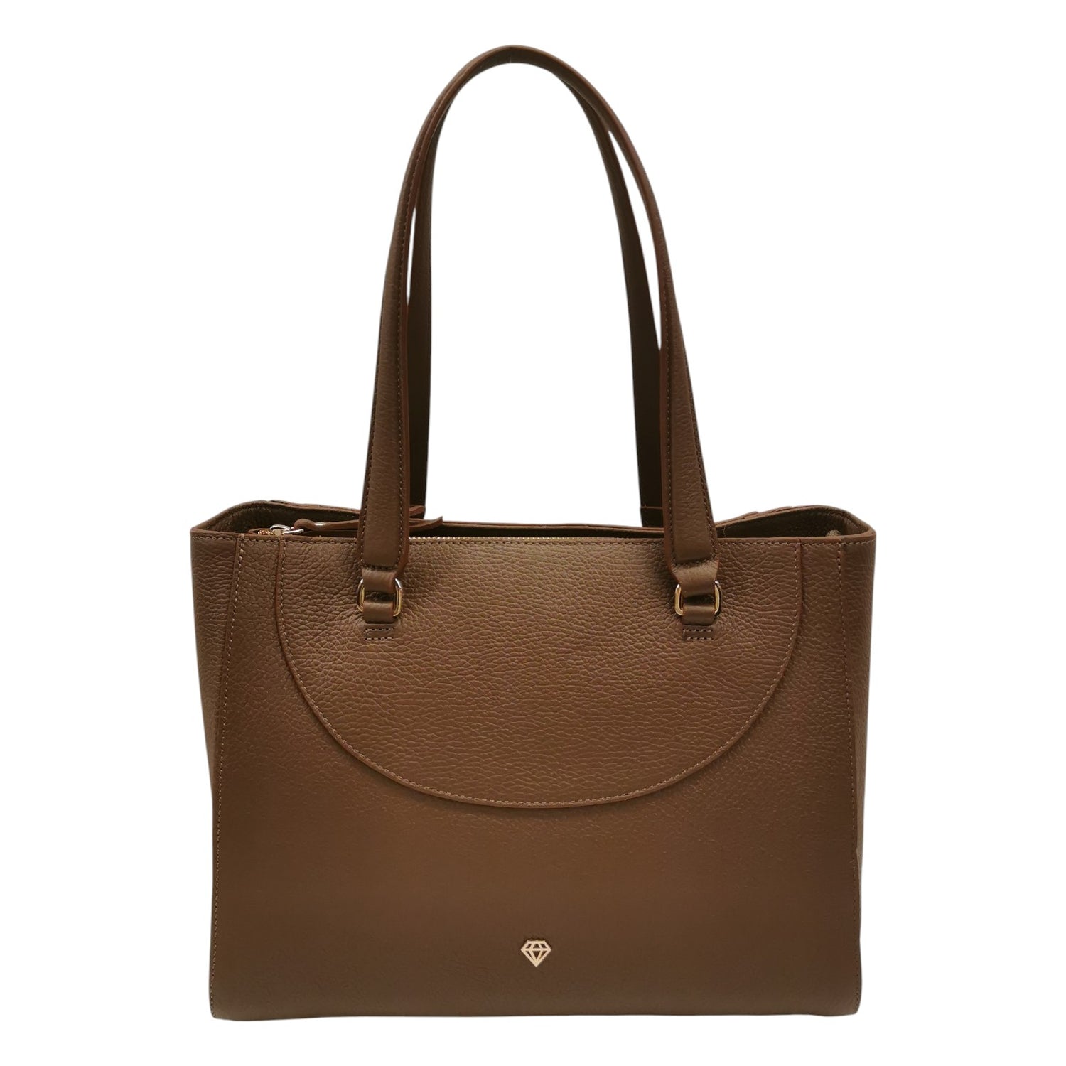 Caleidos Shopping Bag Donna in Pelle Castoro