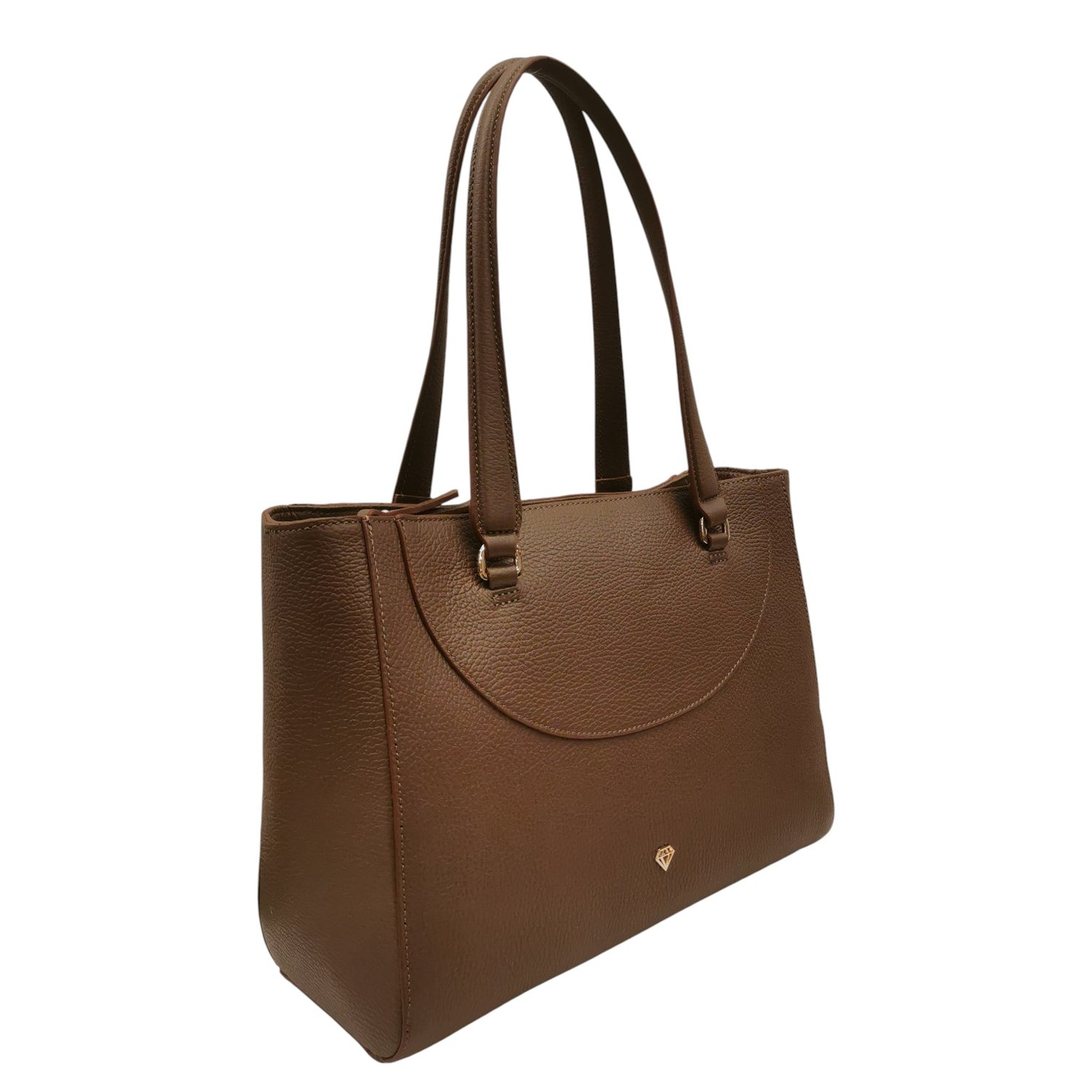 Caleidos Shopping Bag Donna in Pelle Castoro