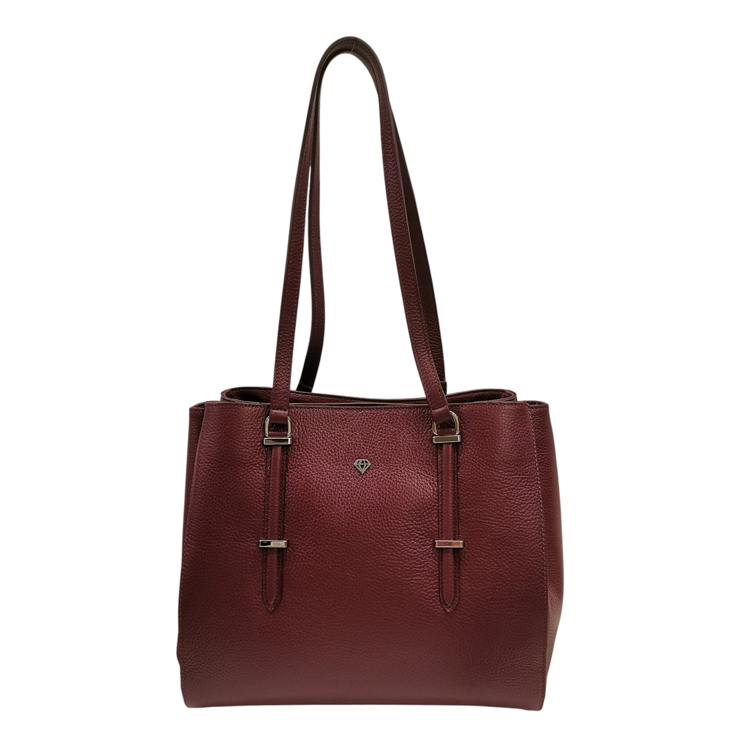 Caleidos Borsa a Spalla Donna in Pelle Bordeaux