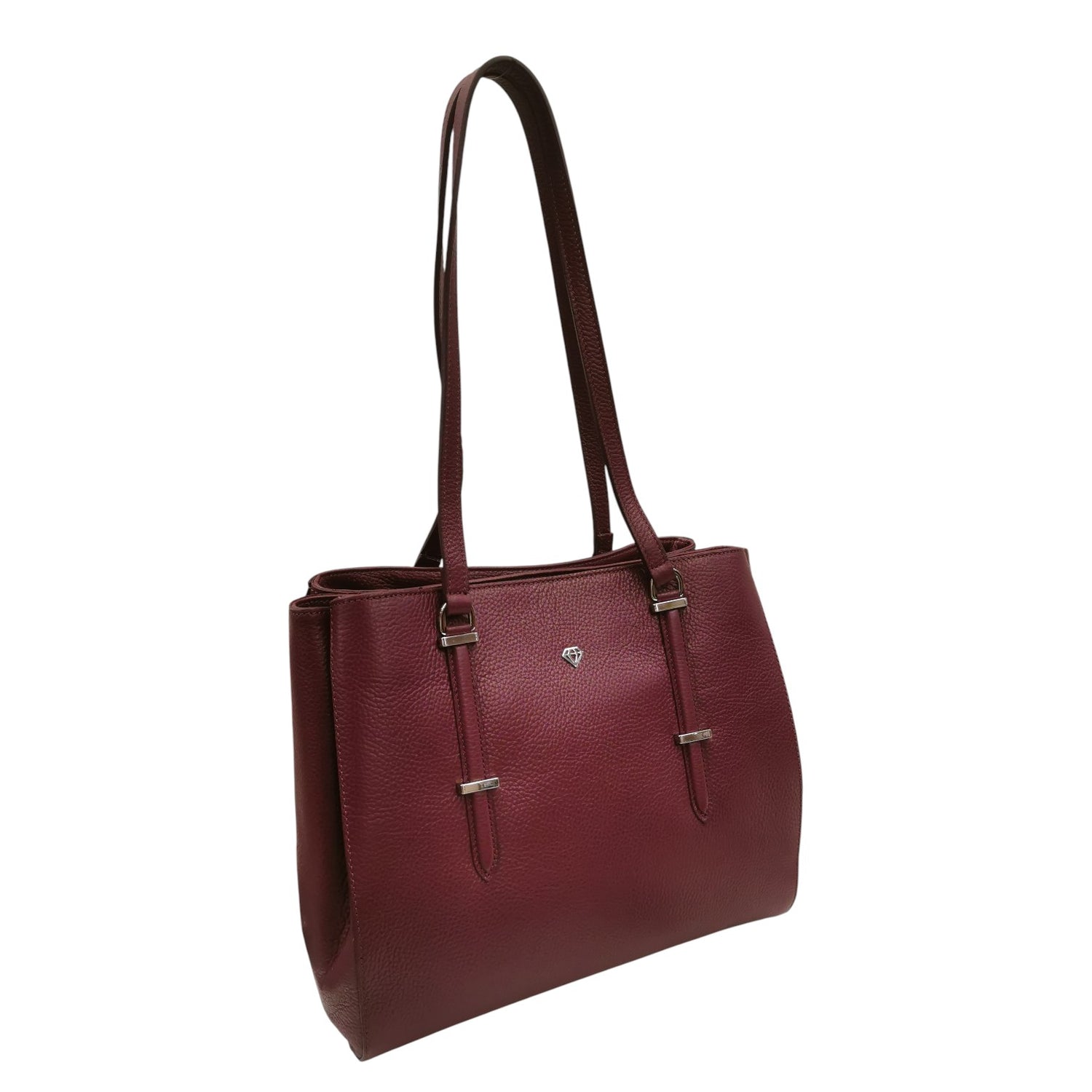 Caleidos Borsa a Spalla Donna in Pelle Bordeaux