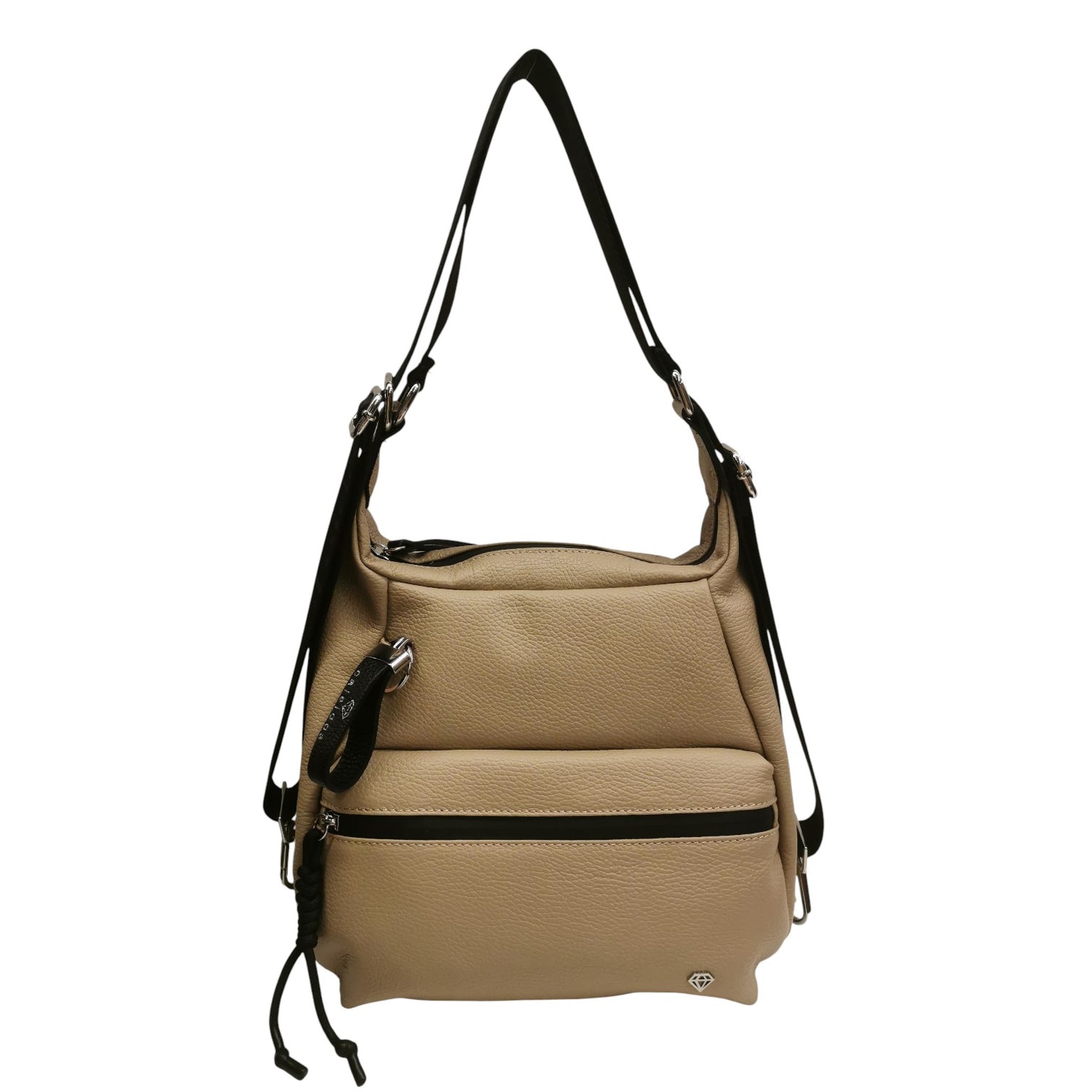 Caleidos Borsa/Zaino Donna in Pelle Marmo con Inserti Neri