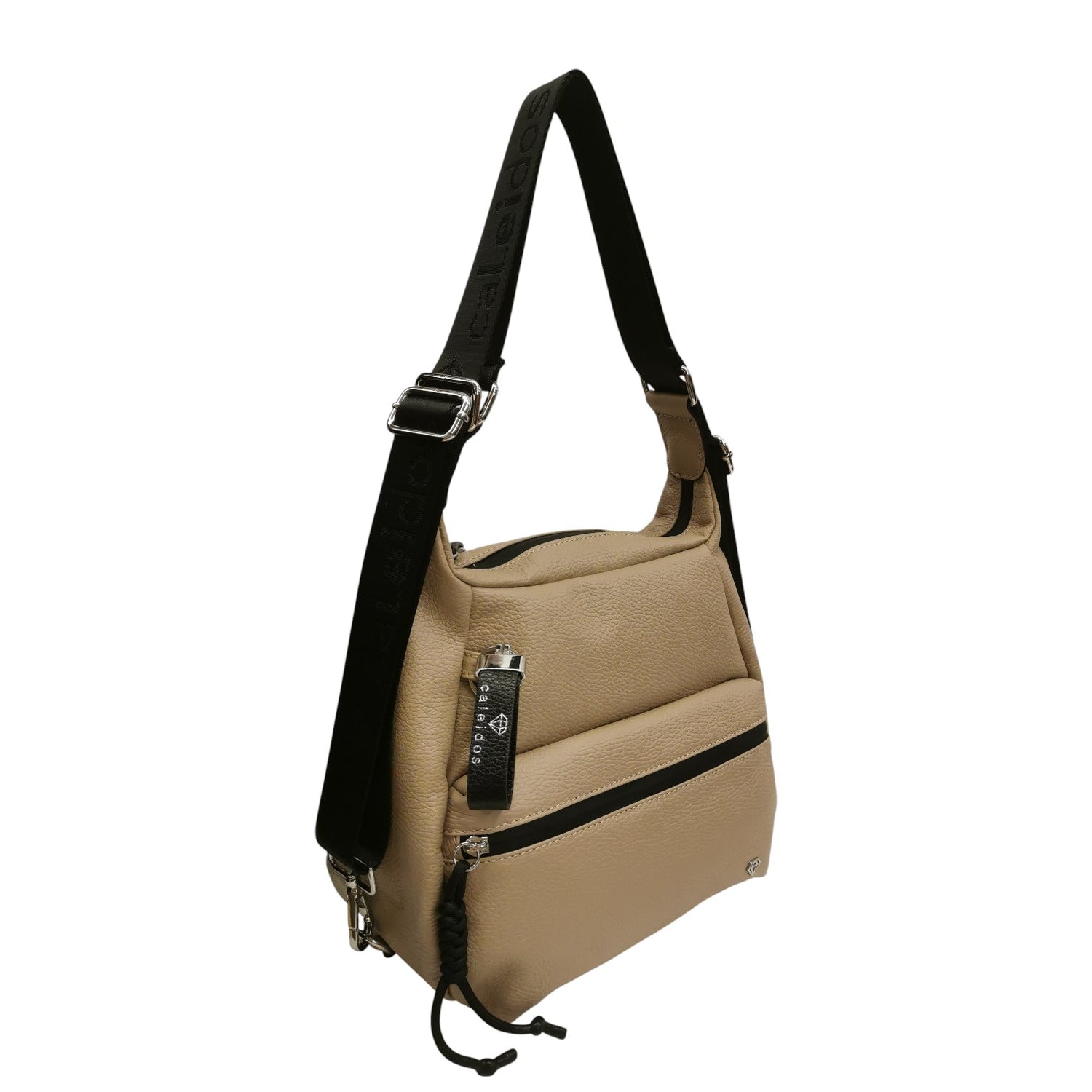 Caleidos Borsa/Zaino Donna in Pelle Marmo con Inserti Neri