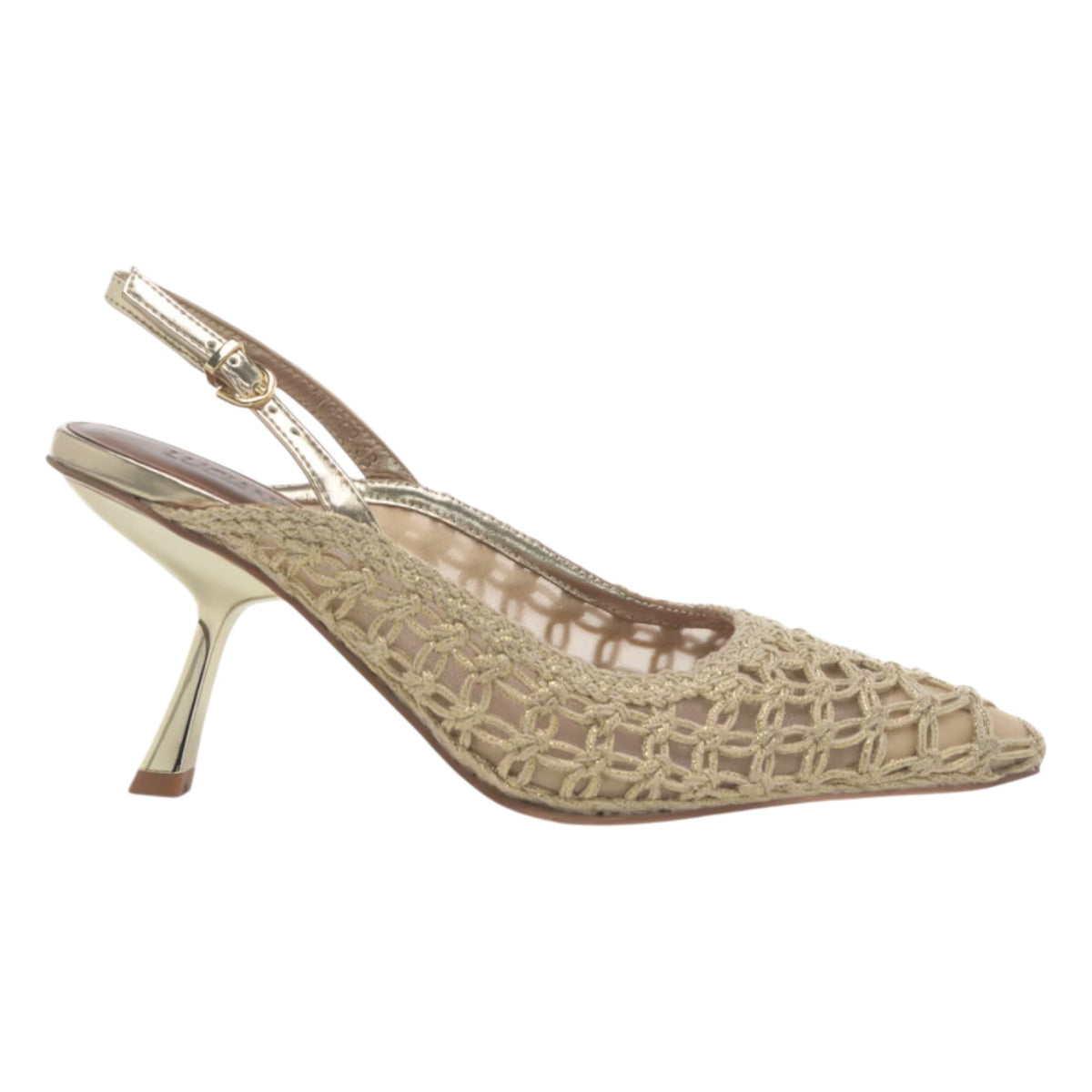 Luciano Barachini Chanelle Donna in Tessuto Intrecciato Platino con Tacco Laminato Alto 90mm