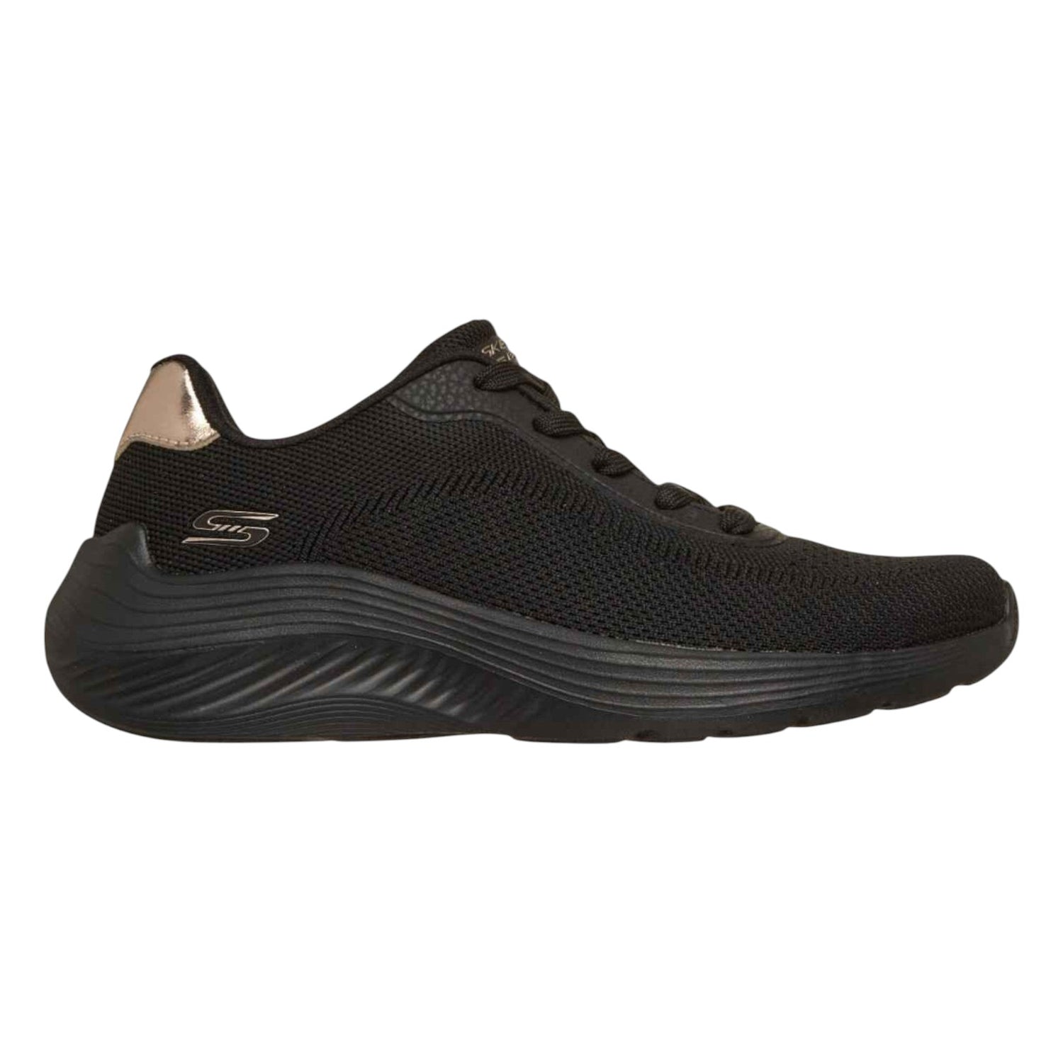 Skechers Sneakers Donna in Tessuto Nero Bobs Squad Waves