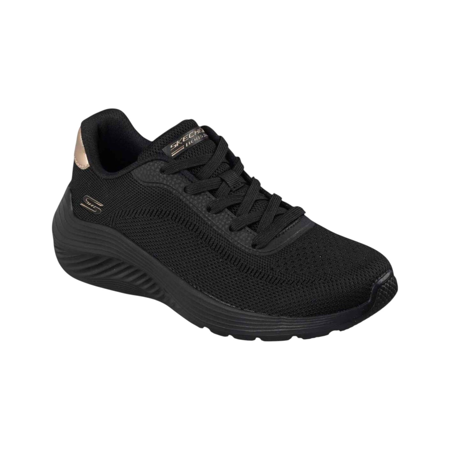 Skechers Sneakers Donna in Tessuto Nero Bobs Squad Waves