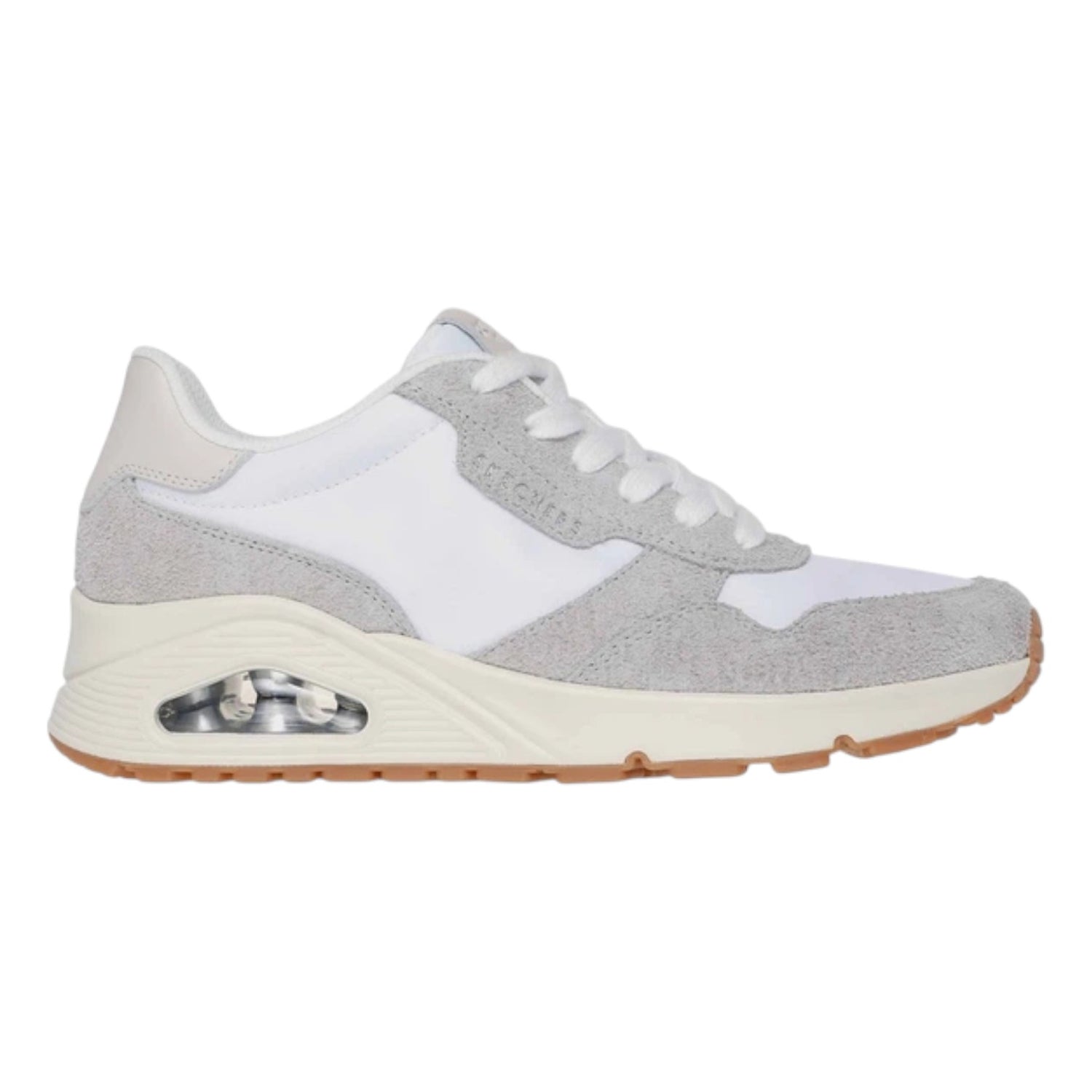 Skechers Sneakers Donna in Tessuto e Camoscio Bianca Uno - Vintage Dayz