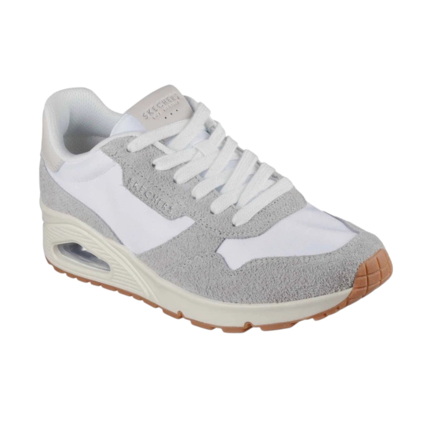 Skechers Sneakers Donna in Tessuto e Camoscio Bianca Uno - Vintage Dayz