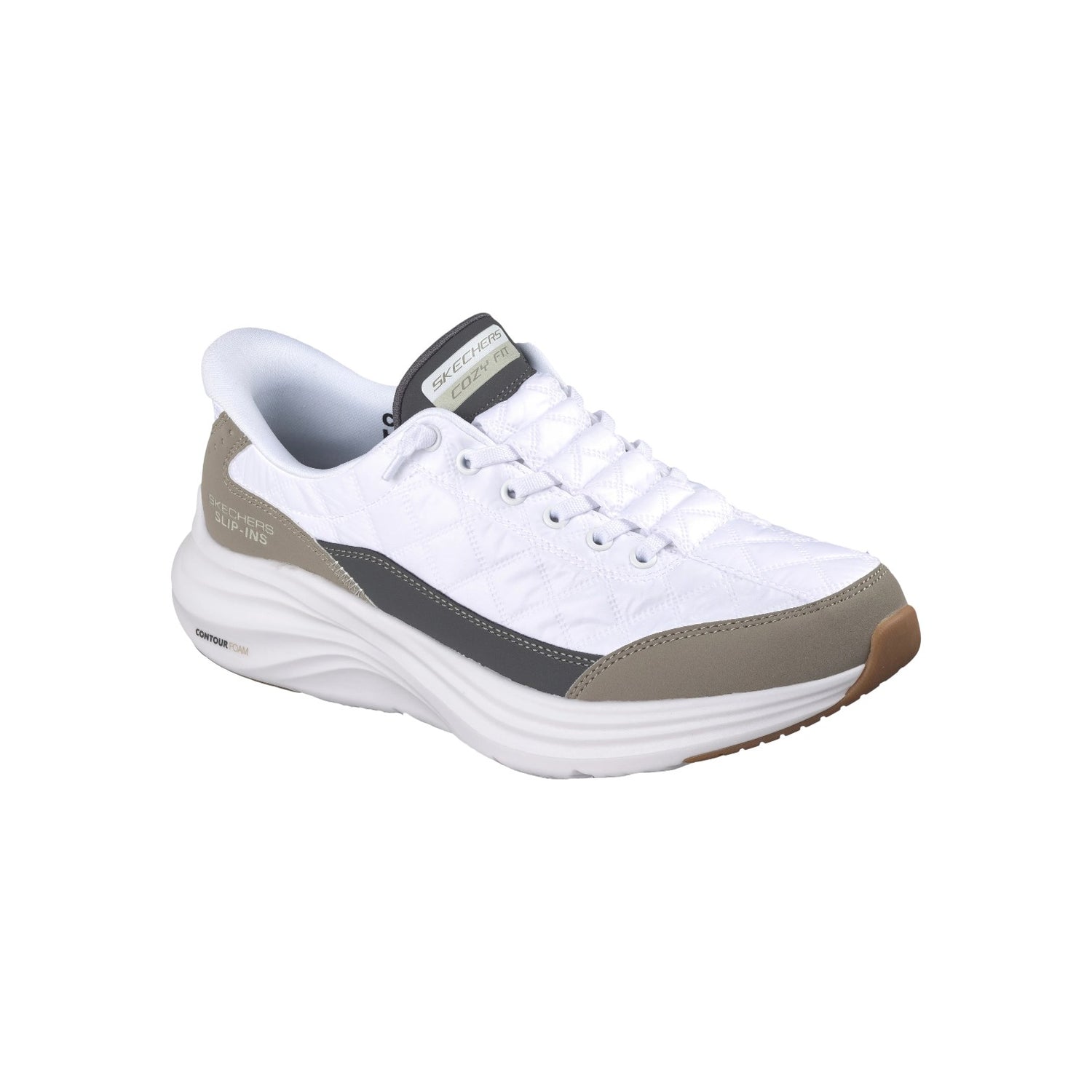 Skechers Slip-ins Uomo Bianco Tortora: Contour Foam - Cozy Fit
