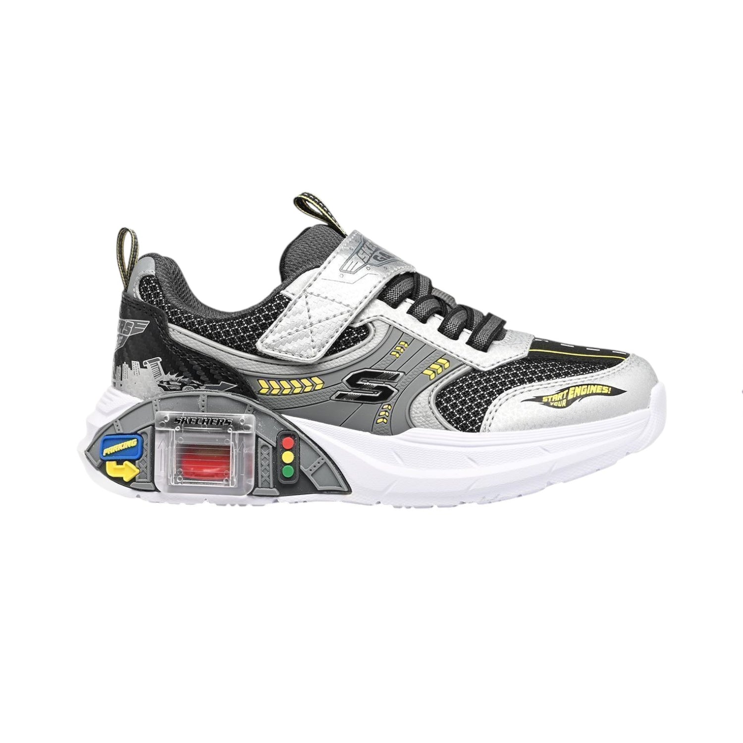 Skechers Sneakers Bambino Argento Nero Garage