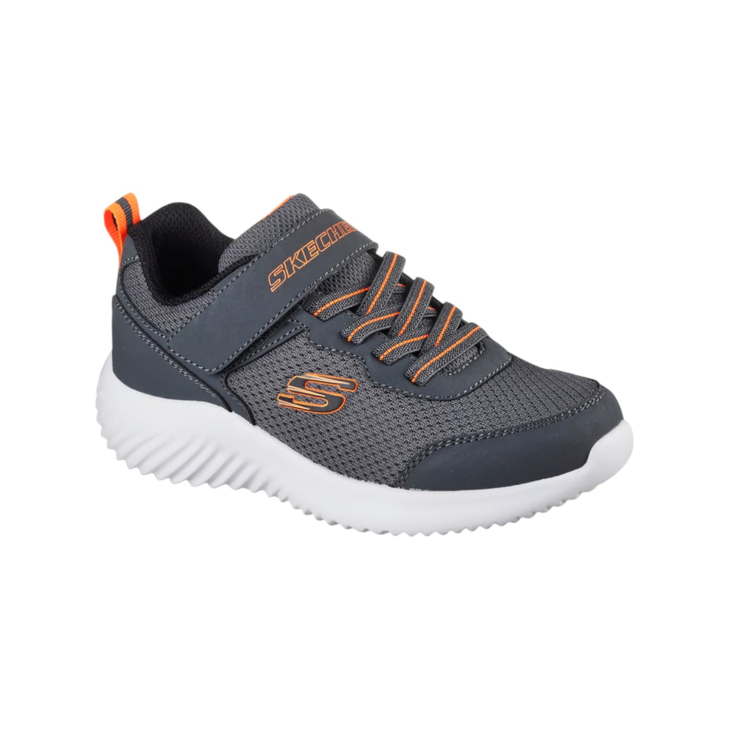 Skechers Sneakers Bambino in Tessuto Grigio Bounder - Techrox