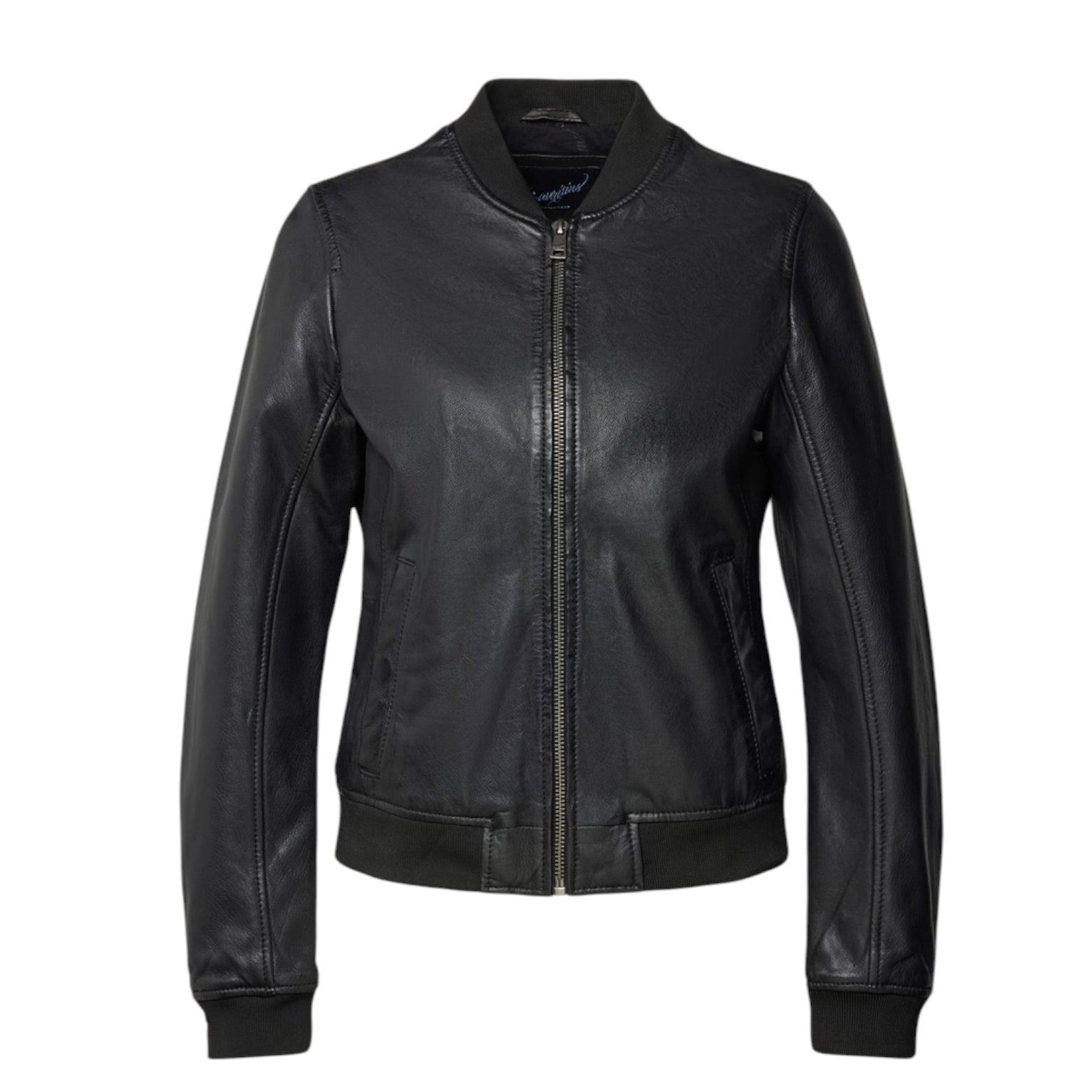 Mauritius Giubbotto Donna in Pelle Nera con Polsini