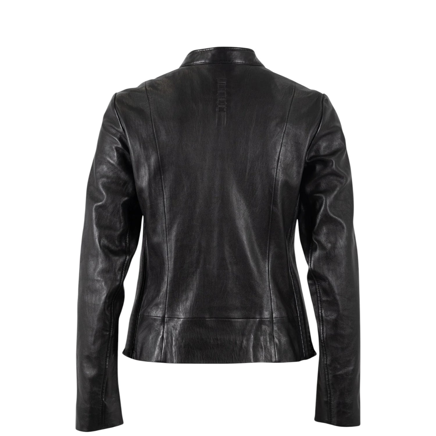 Mauritius Giubbotto Donna in Pelle Nera con Zip