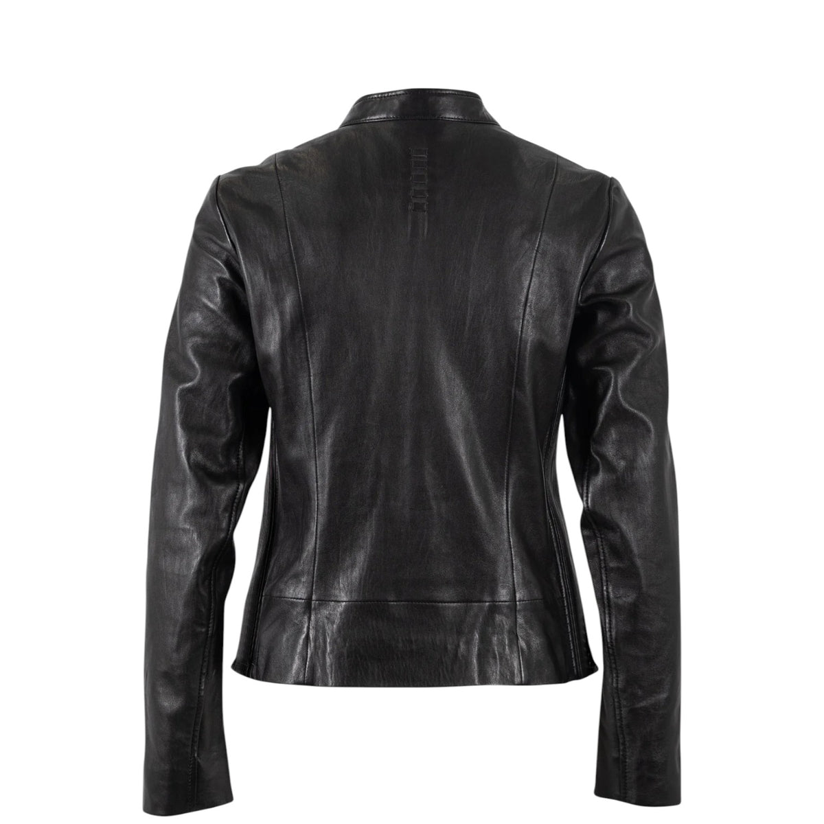 Mauritius Giubbotto Donna in Pelle Nera con Zip