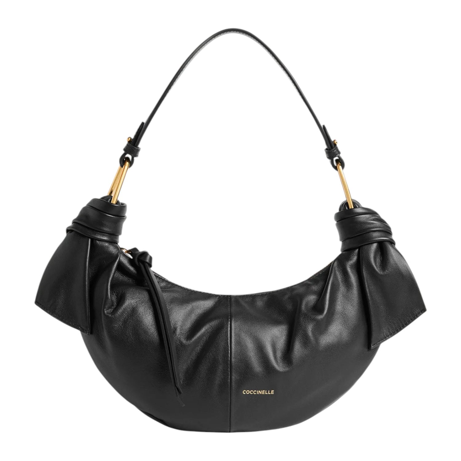 Coccinelle Mezzaluna Piccola Donna Furoshiki in Pelle Nera