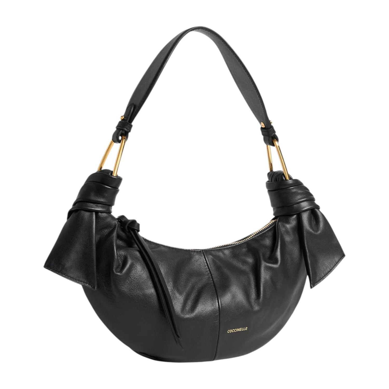 Coccinelle Mezzaluna Piccola Donna Furoshiki in Pelle Nera
