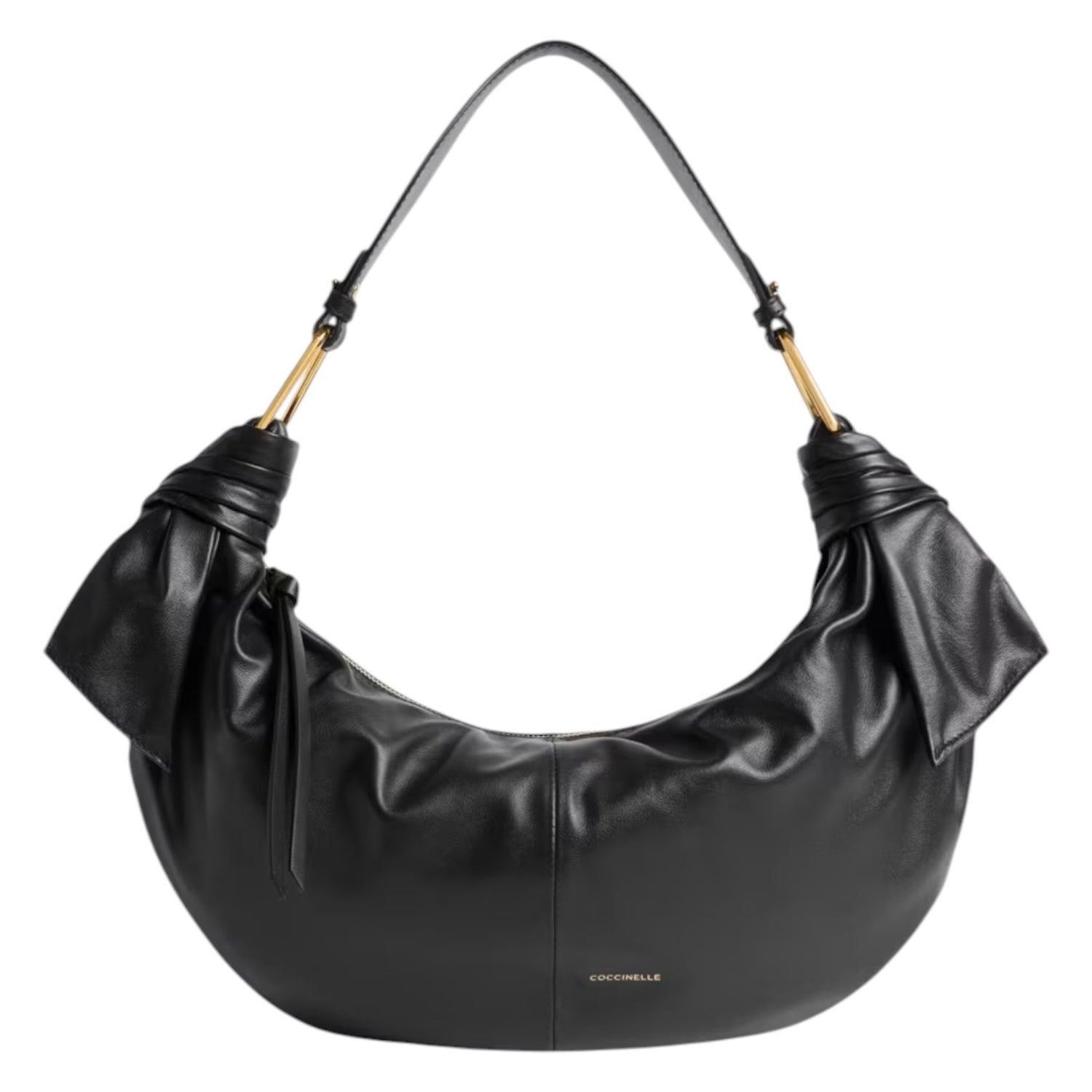 Coccinelle Mezzaluna Media Donna Furoshiki in Pelle Nera