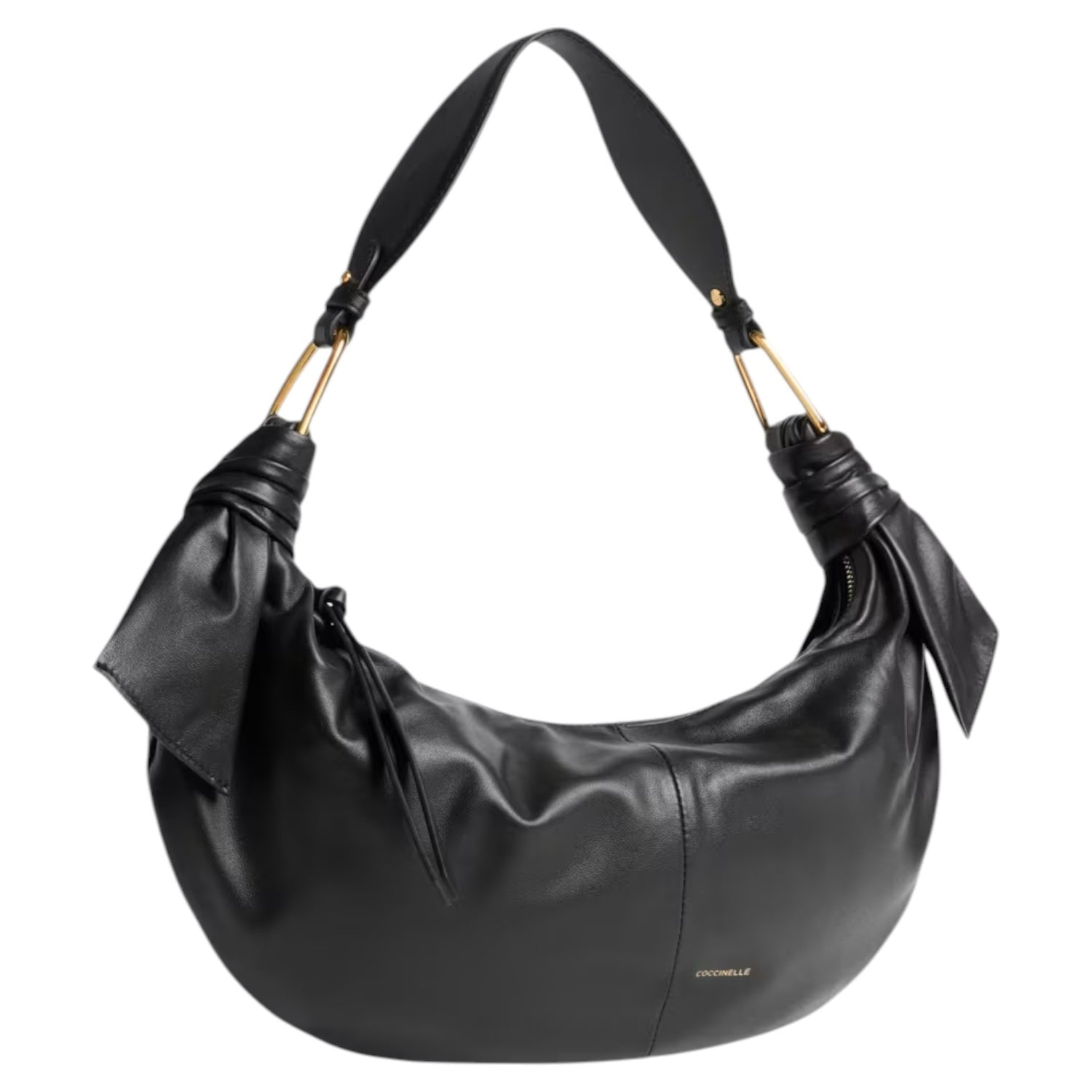 Coccinelle Mezzaluna Media Donna Furoshiki in Pelle Nera