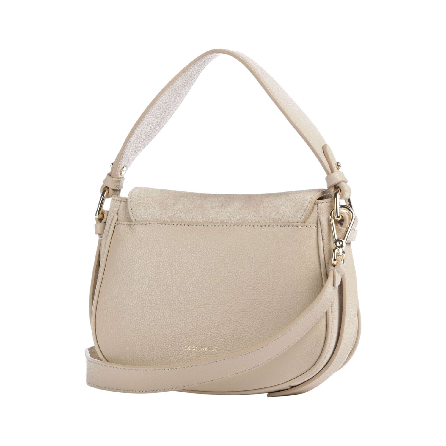 Coccinelle Borsa a Mano Piccola Donna Mavery in Pelle e Camoscio Conchiglia con Tracolla