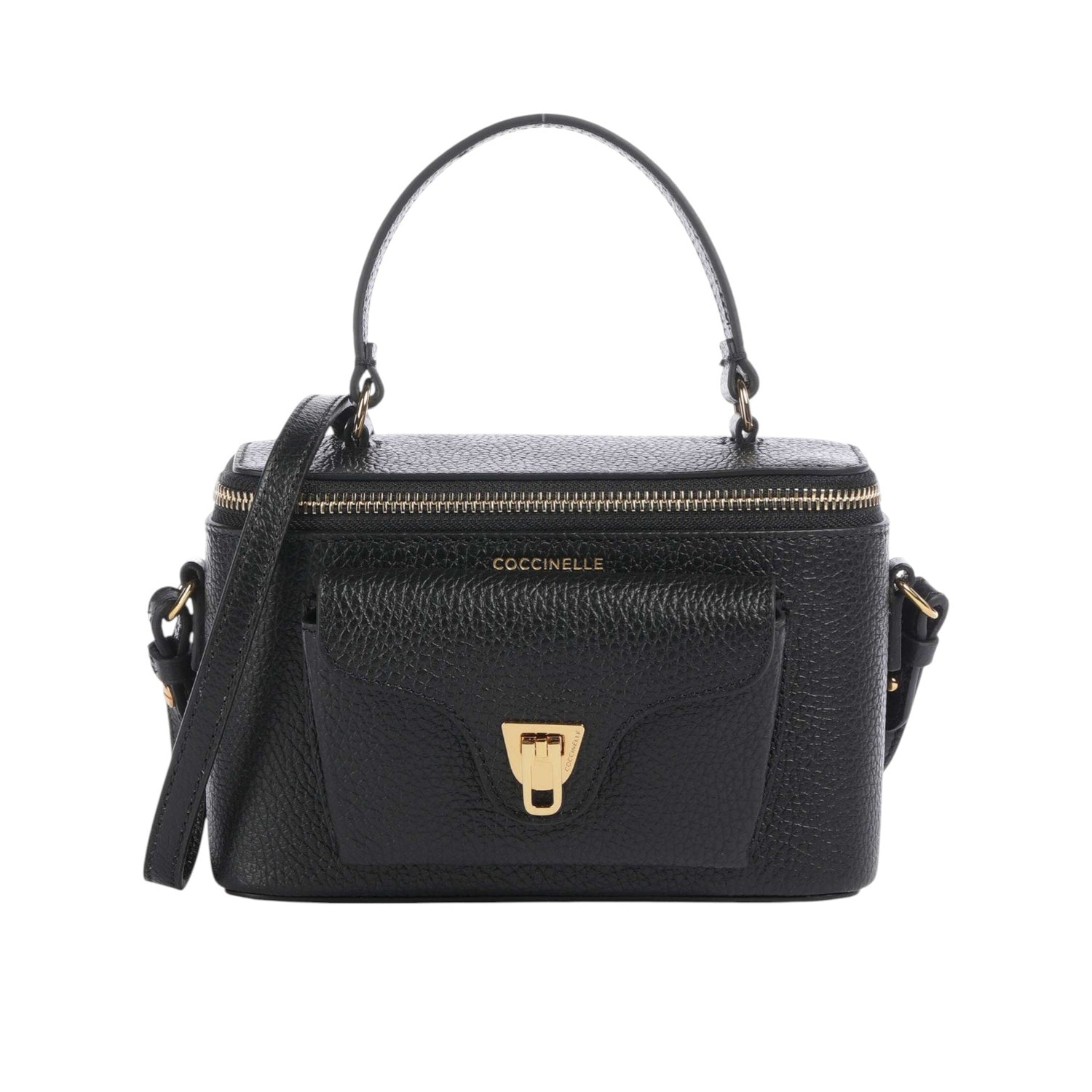 Coccinelle Mini Borsa a Mano Donna Beat Generation in Pelle Nera con Tracolla