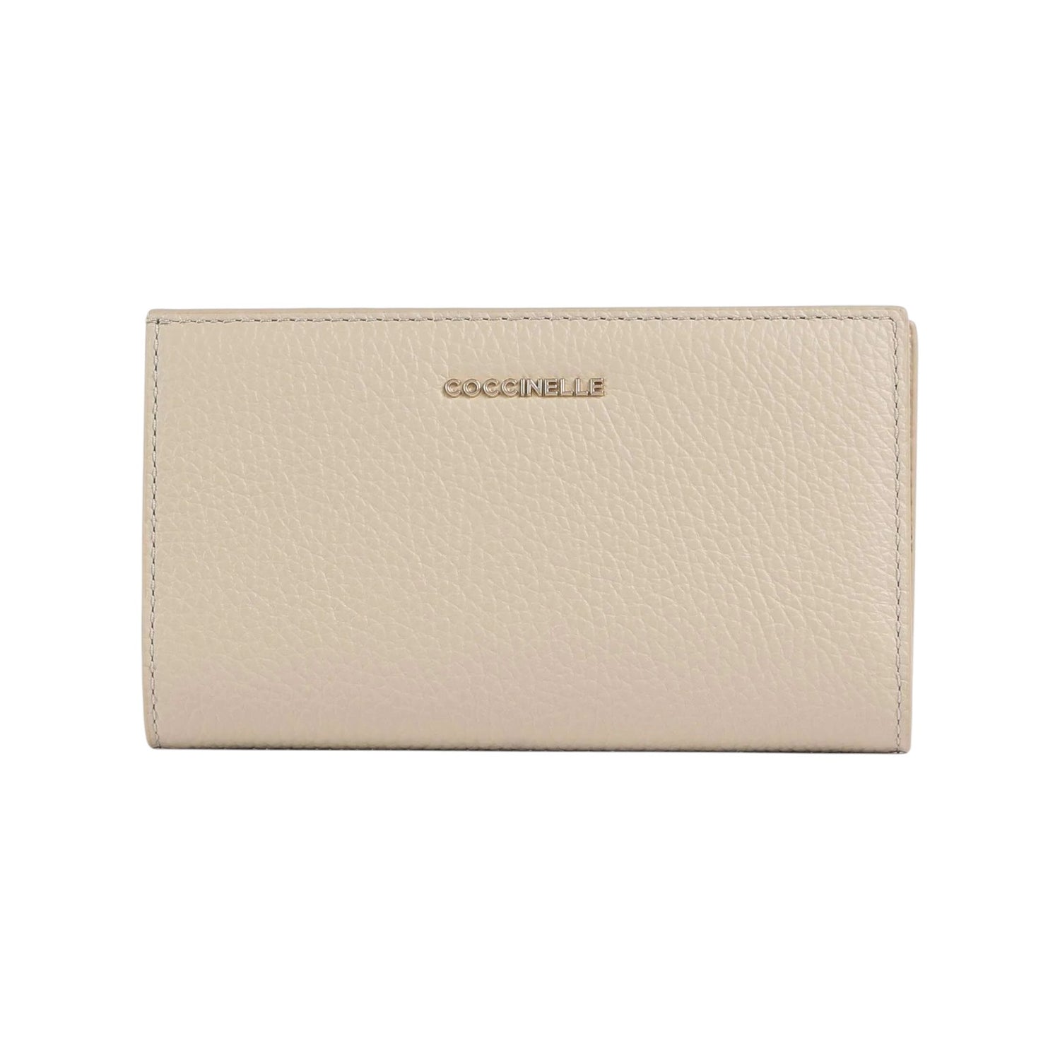 Coccinelle Portafoglio Donna Metallic Soft in Pelle Conchiglia con Bottone