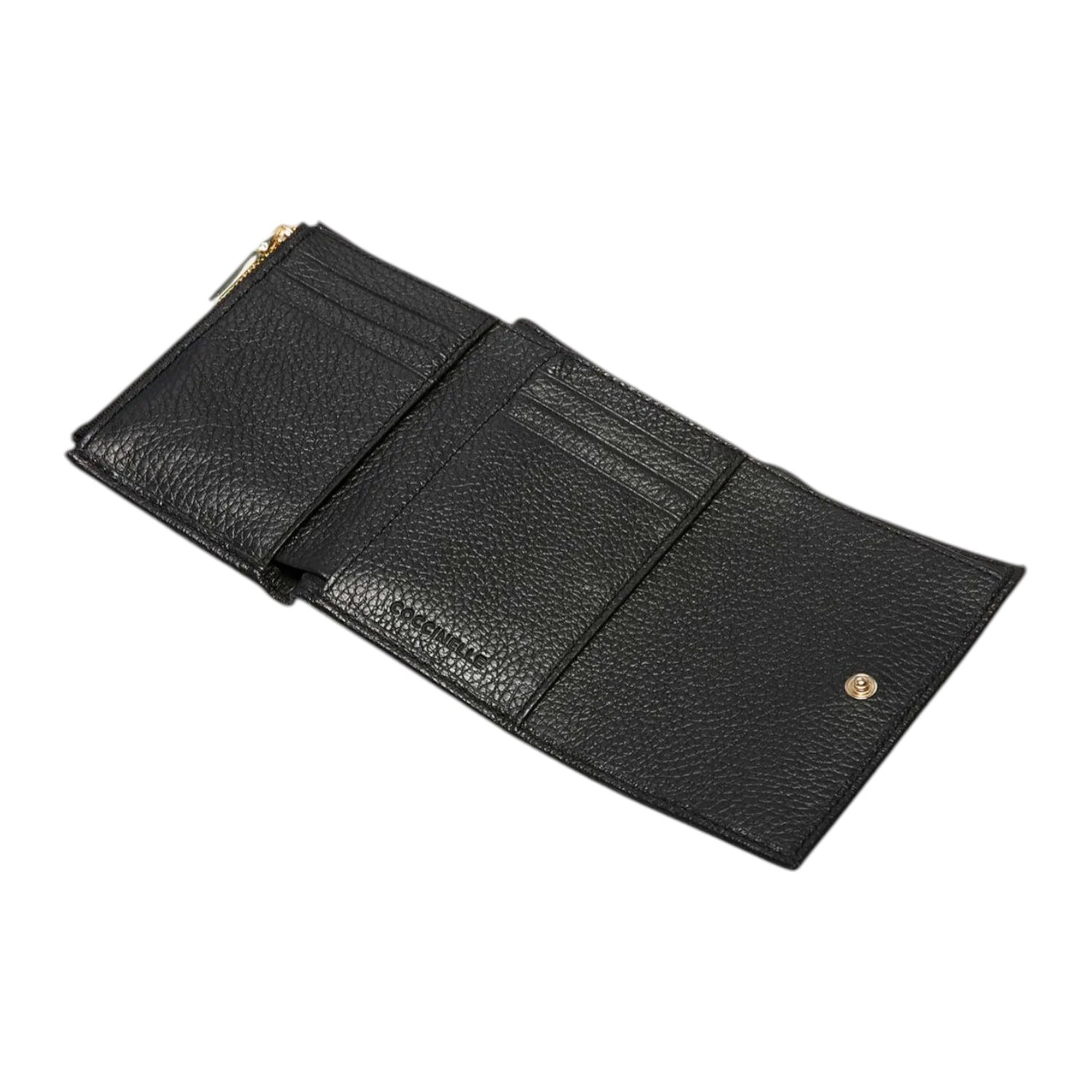 Coccinelle Portafoglio Donna Metallic in Pelle Martellata Nera