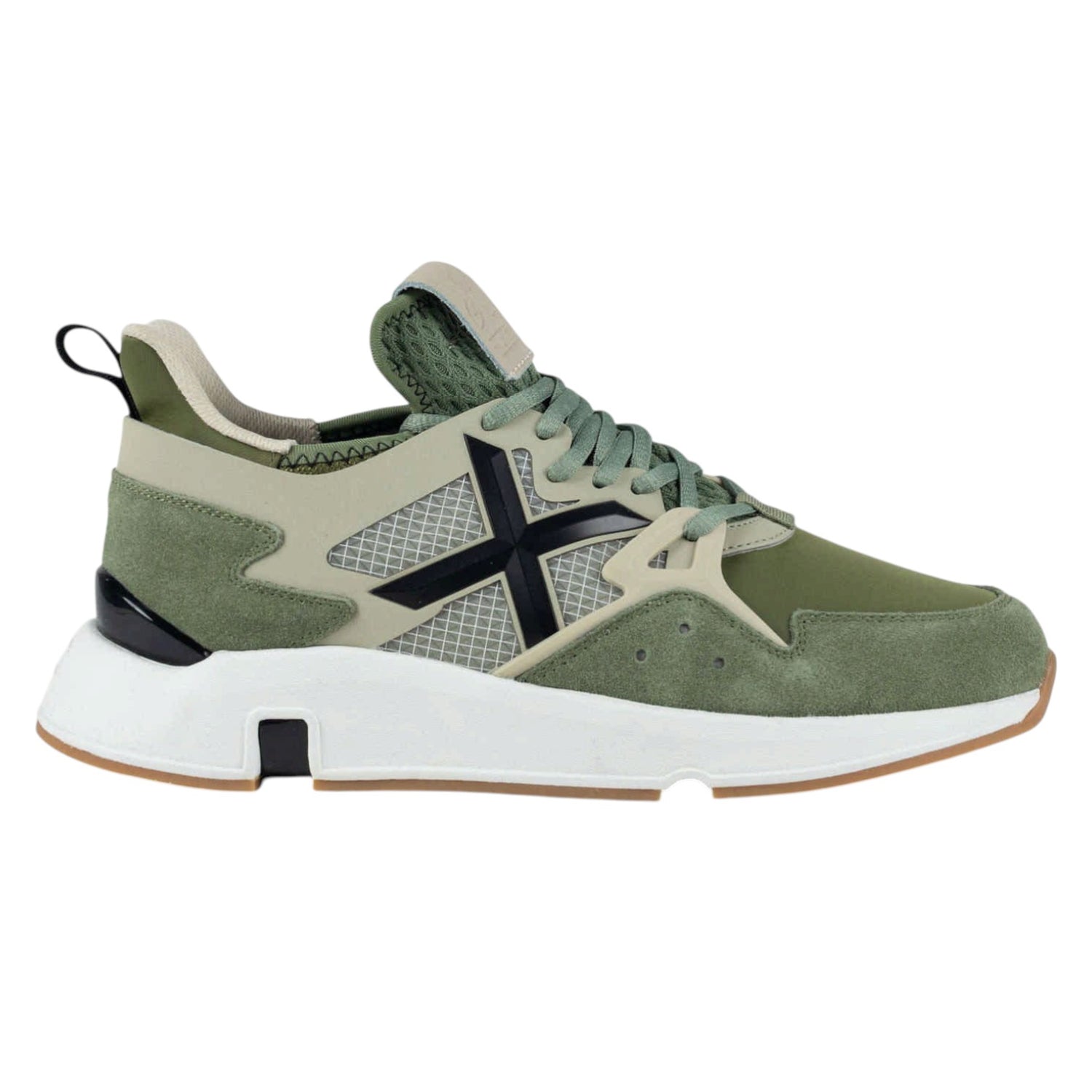 Munich Clik Sneakers Uomo in Camoscio e Tessuto Verde