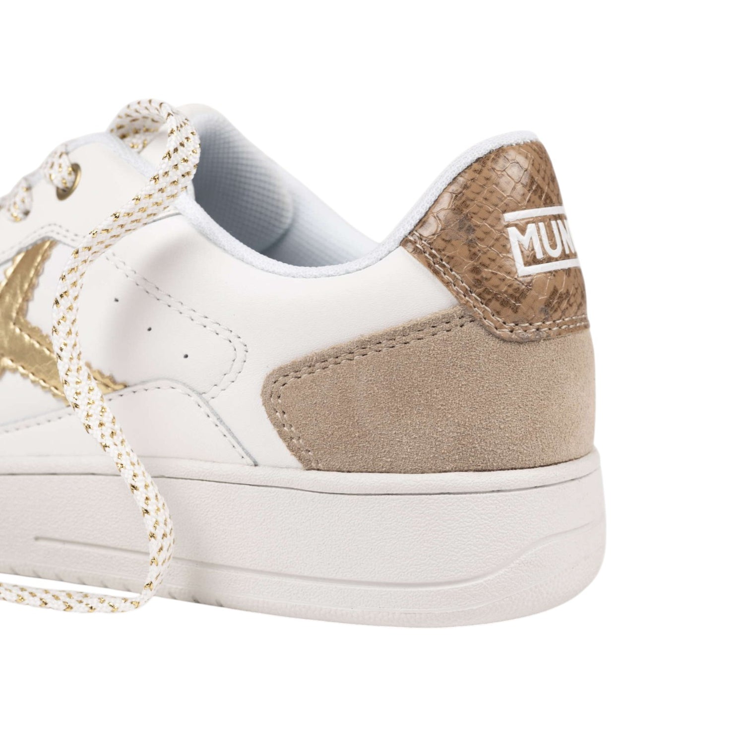 Munich Legit Wmn Sneakers Donna in Pelle e Camoscio Bianco Oro